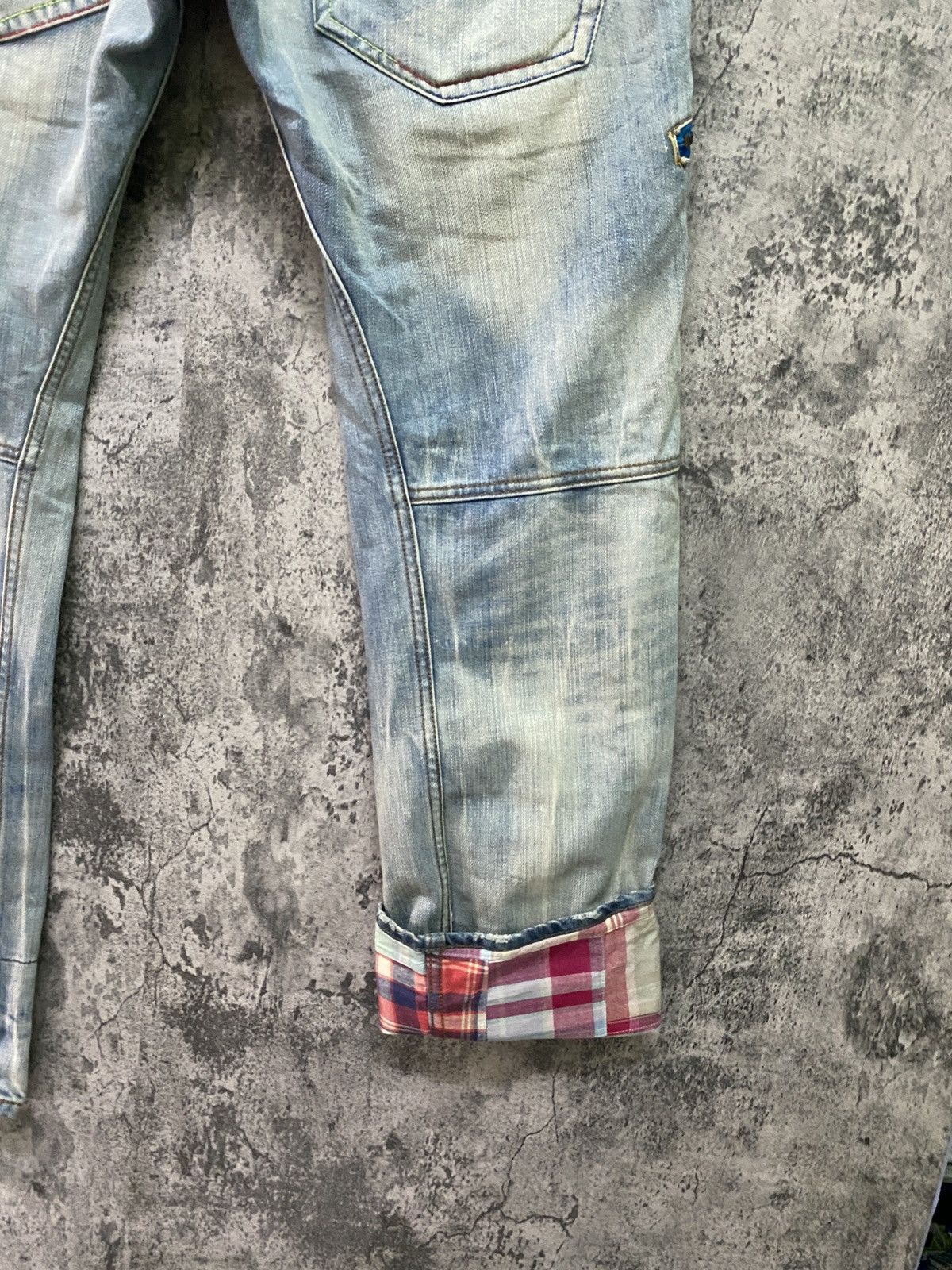 Japanese Brand DOMINATE HANDCRAFTED JEANS Double Waist Patchwork Jeans Size US 32 / EU 48 - 11 Thumbnail