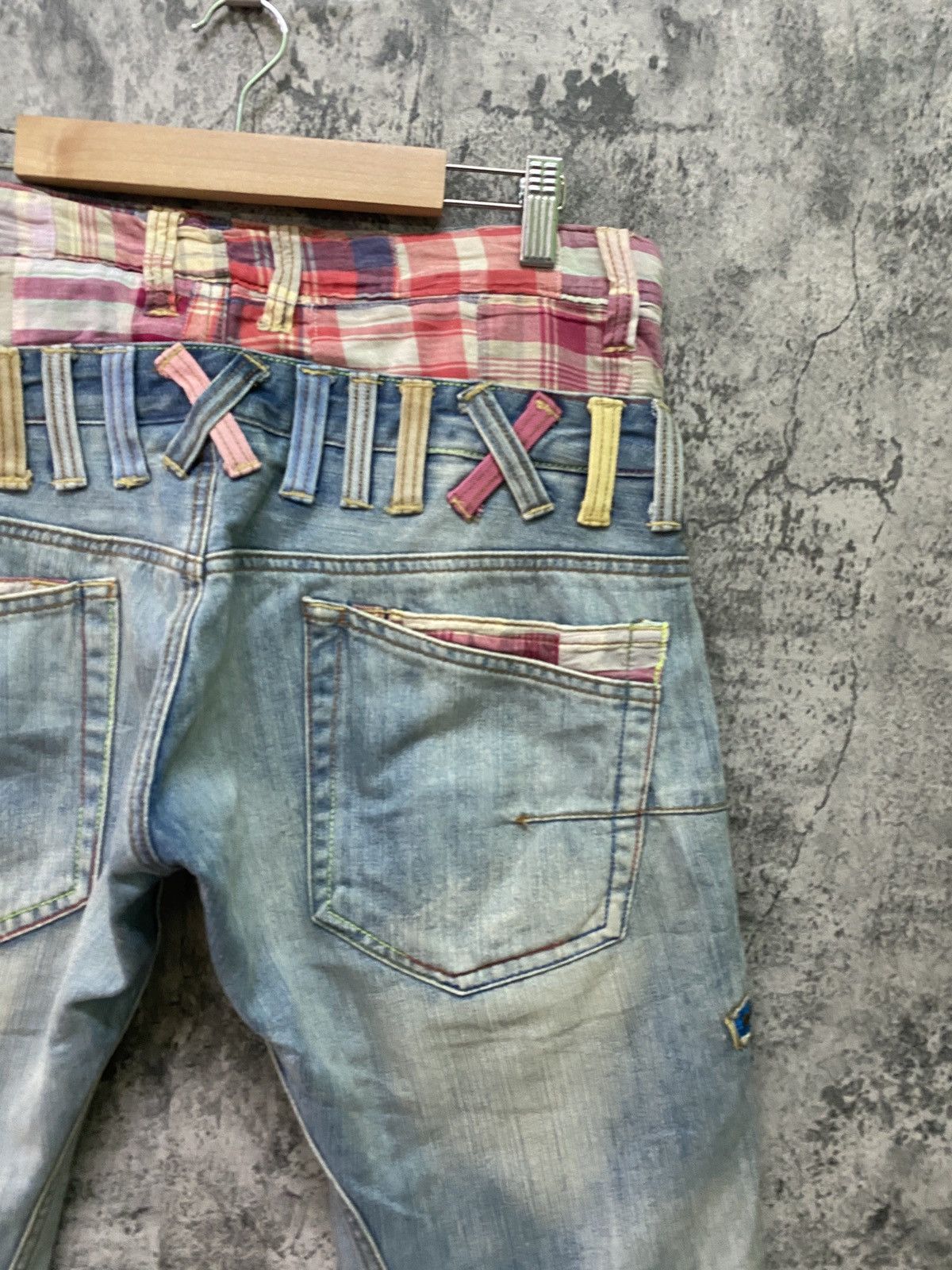 Japanese Brand DOMINATE HANDCRAFTED JEANS Double Waist Patchwork Jeans Size US 32 / EU 48 - 10 Thumbnail