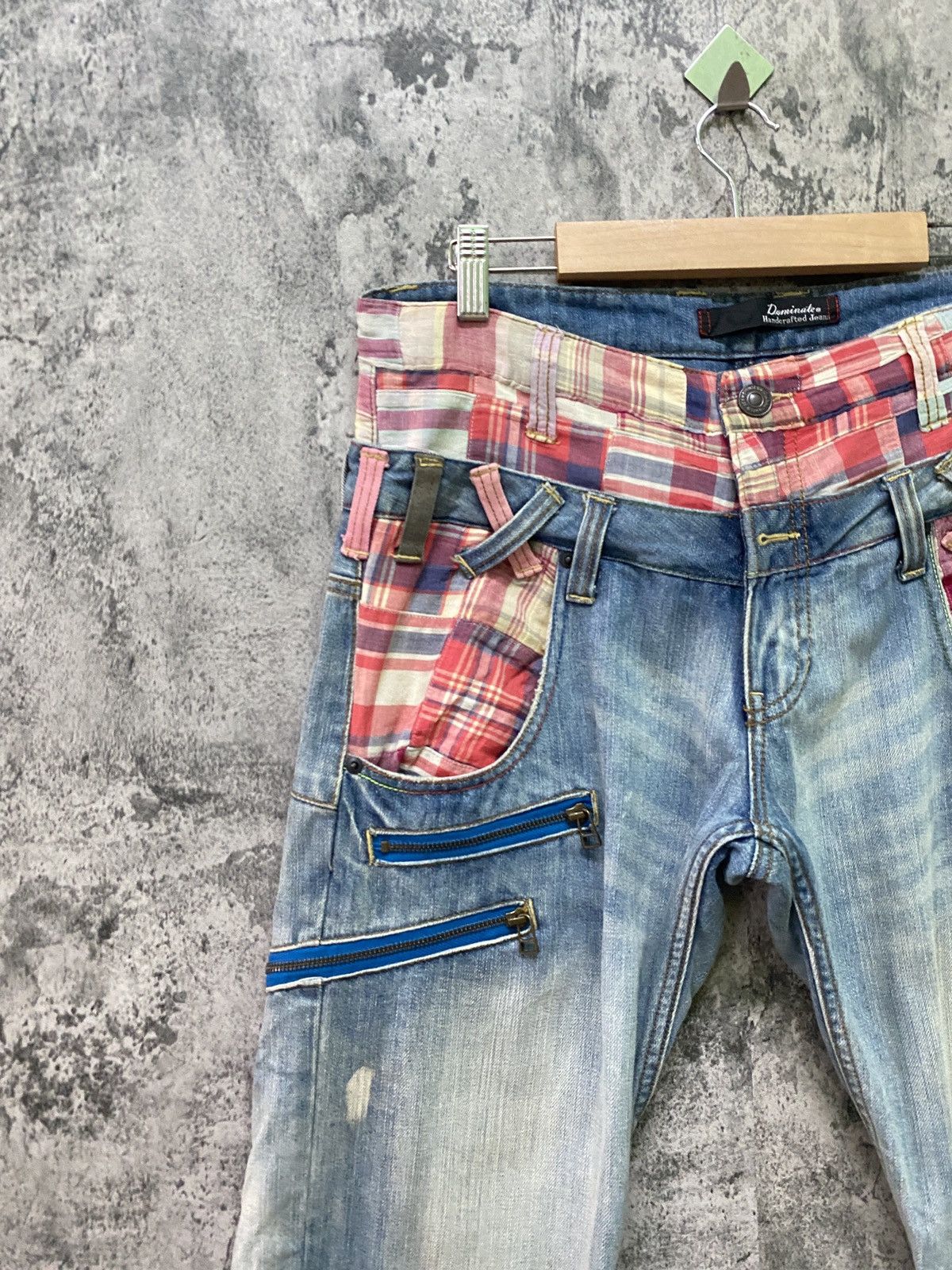 Japanese Brand DOMINATE HANDCRAFTED JEANS Double Waist Patchwork Jeans Size US 32 / EU 48 - 4 Thumbnail