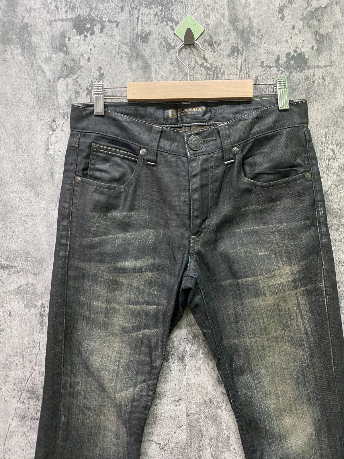 Japanese Brand Japanese BACK NUMBER Black Waxed Denim Size US 29 - 3 Thumbnail