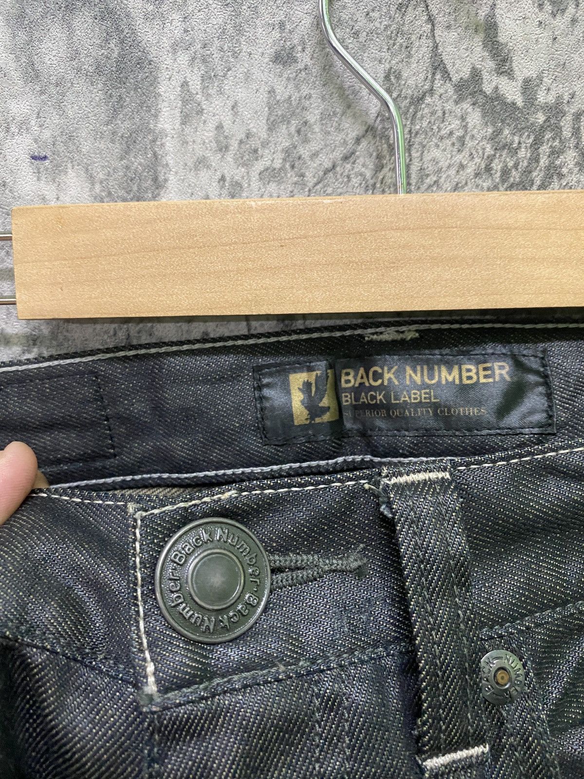 Japanese Brand Japanese BACK NUMBER Black Waxed Denim Size US 29 - 18 Thumbnail