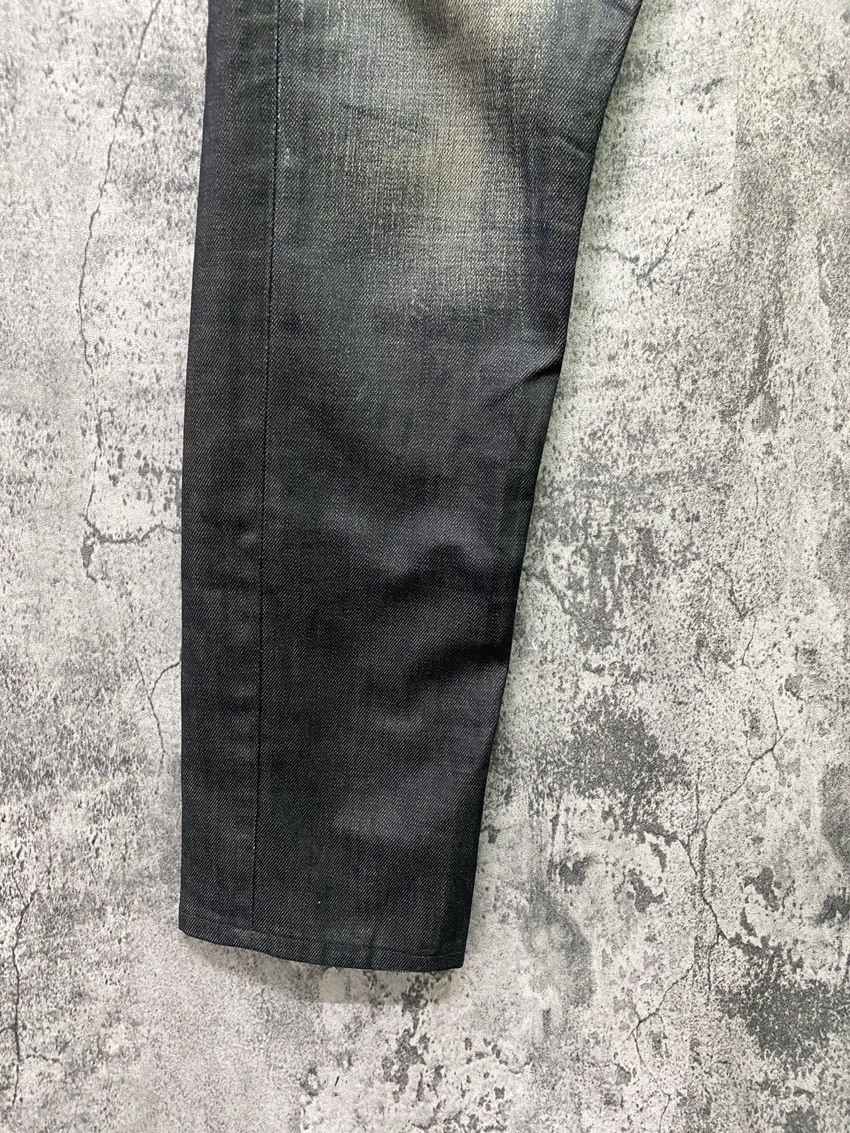 Japanese Brand Japanese BACK NUMBER Black Waxed Denim Size US 29 - 5 Thumbnail