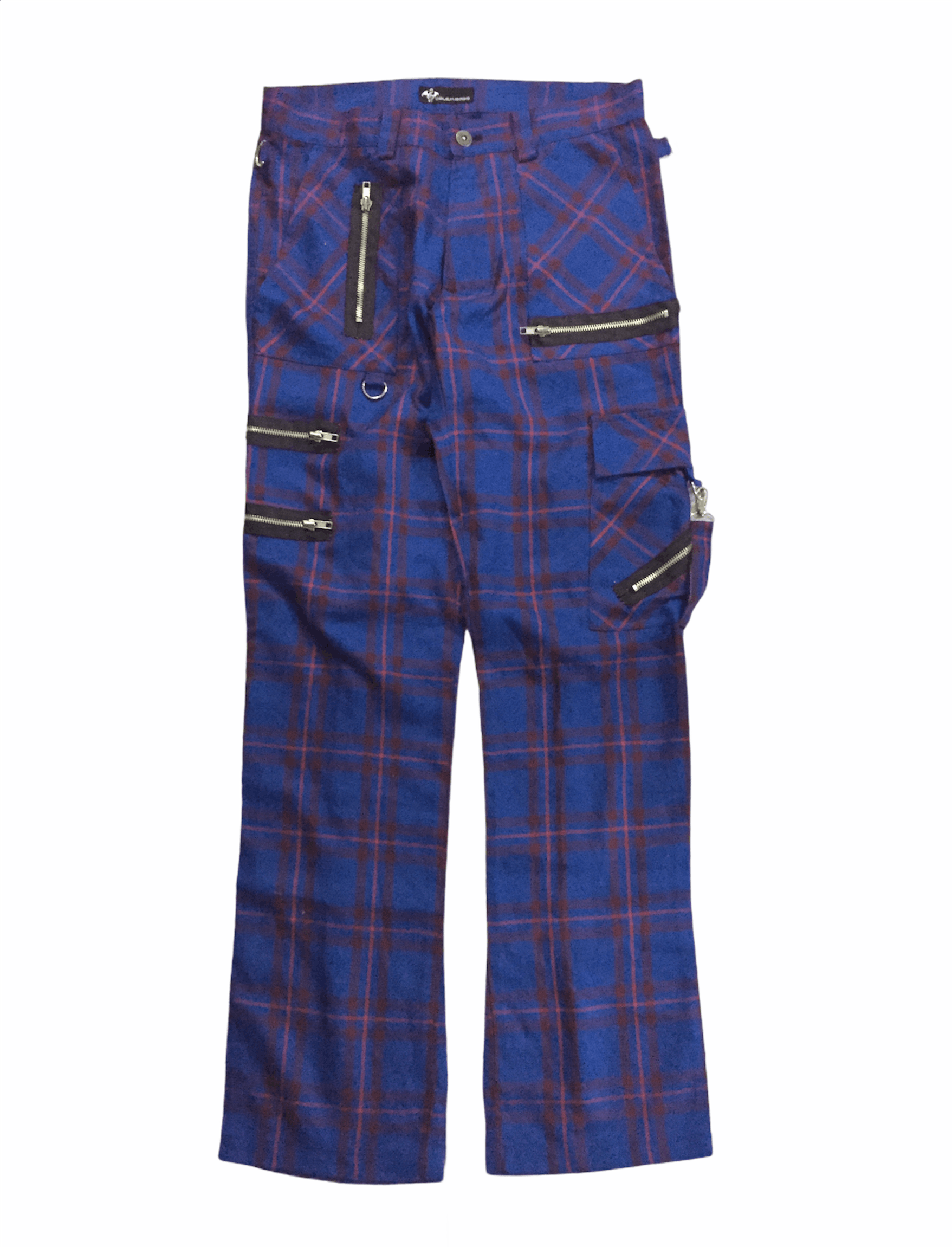 image of Seditionaries Devil & Bass Japan Bondage Tartan Pants in Blue, Men's (Size 31)