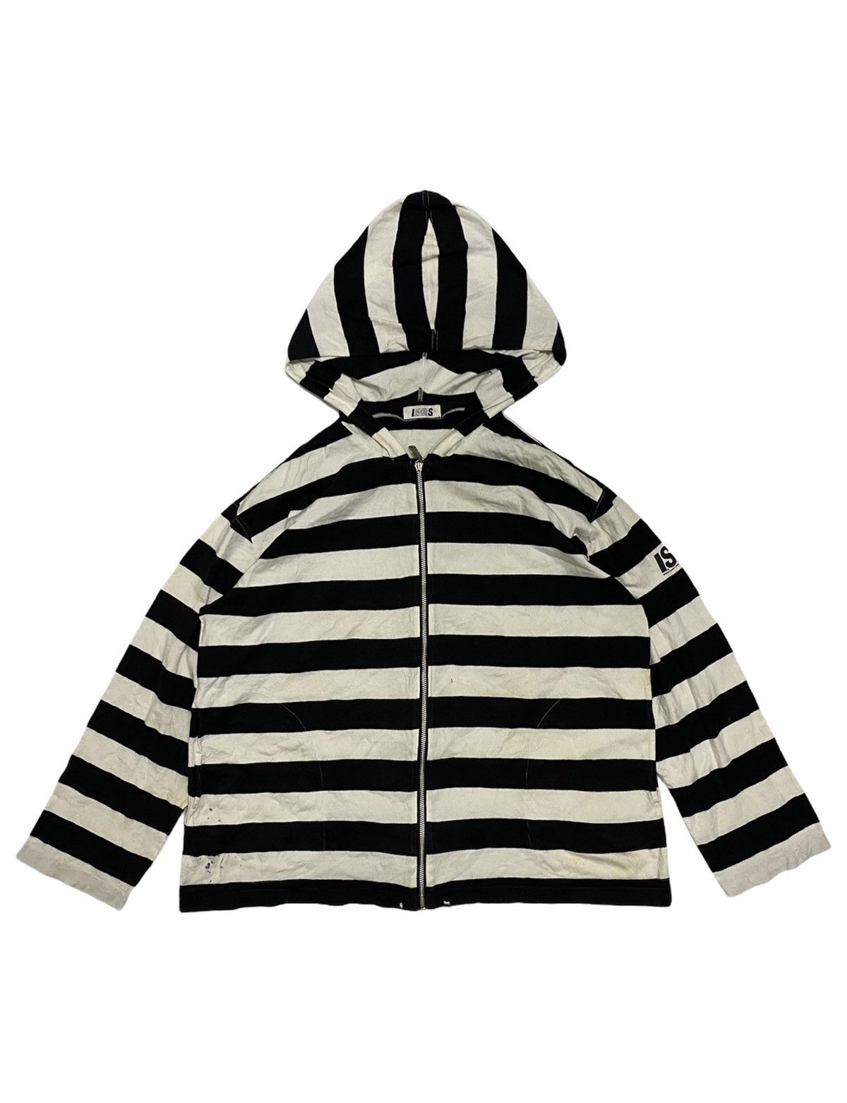 Issey Miyake 90'S I.S Issey SPORT border prisoner stripe hoodie Size US M / EU 48-50 / 2 - 1 Thumbnail