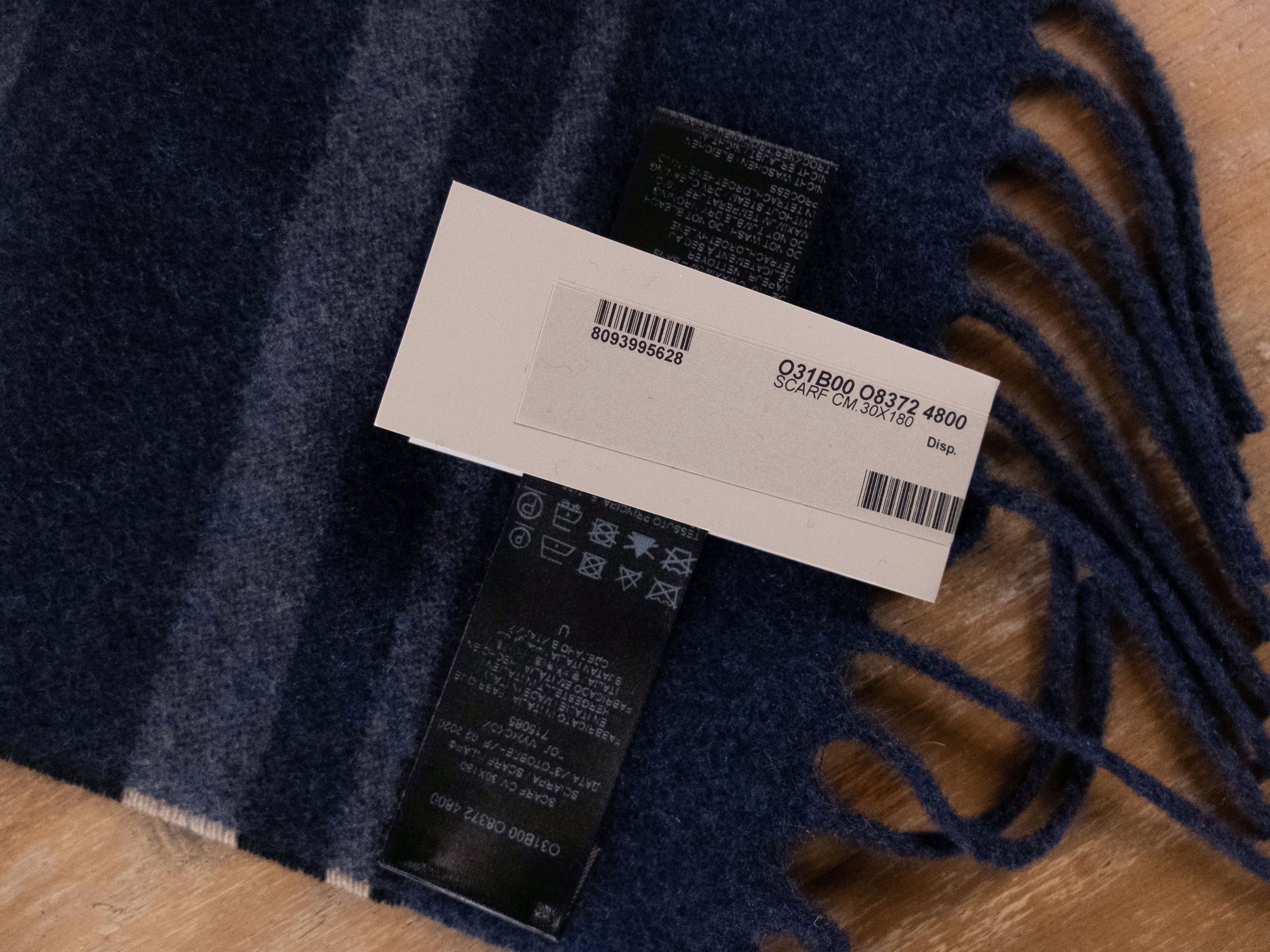 Brioni BRIONI blue logo embroidered cashmere scarf authentic Size ONE SIZE - 3 Thumbnail