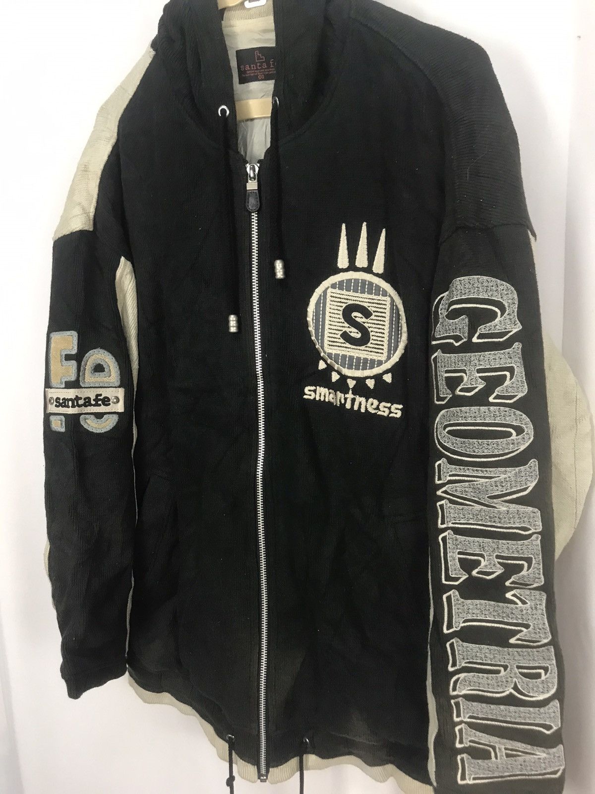 Japanese Brand Santa Fe spellout distressed zipper hoodie Size US M / EU 48-50 / 2 - 6 Thumbnail