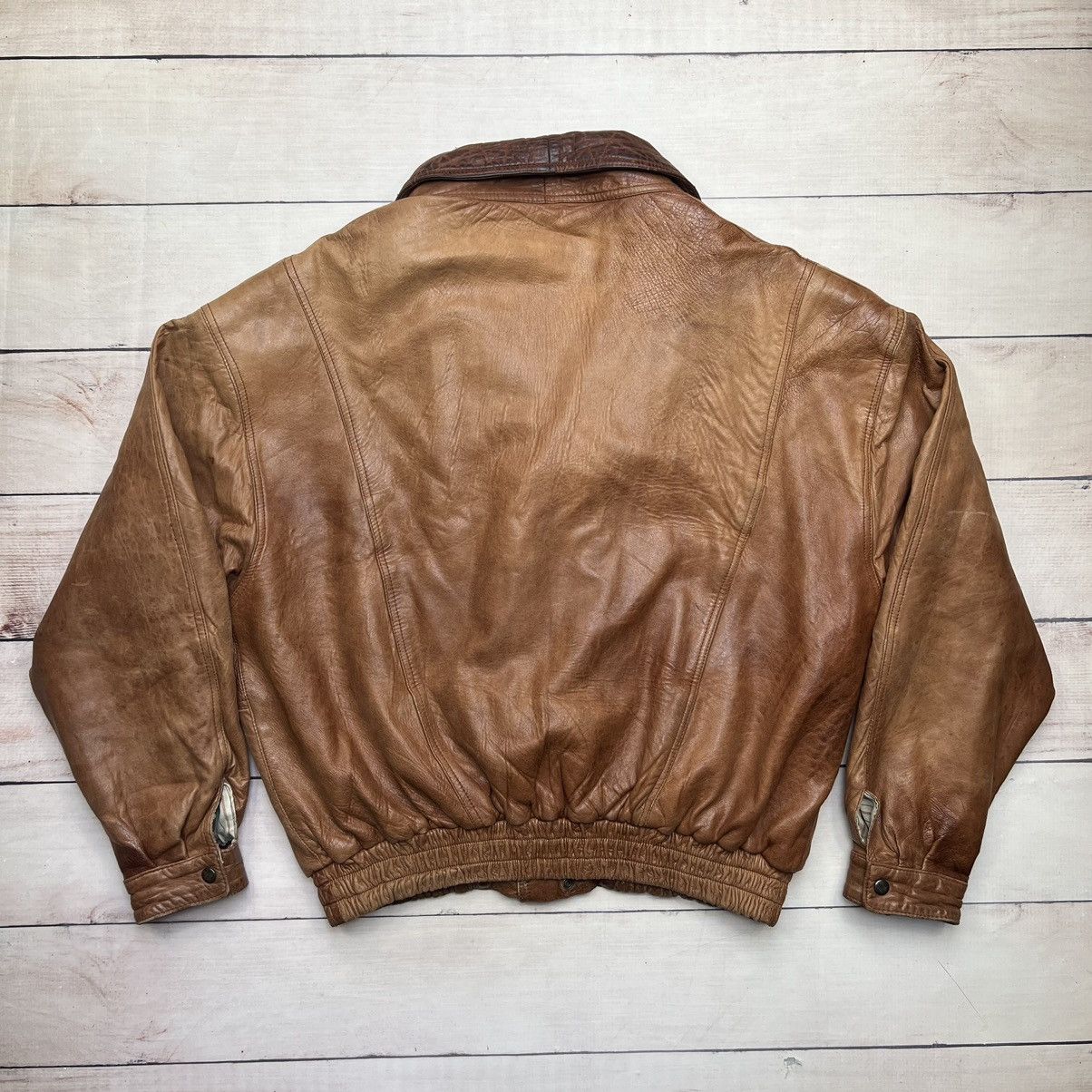 Vintage Vintage Leather Jacket Brown Real Genuine Cow Leather Size US XL / EU 56 / 4 - 7 Thumbnail