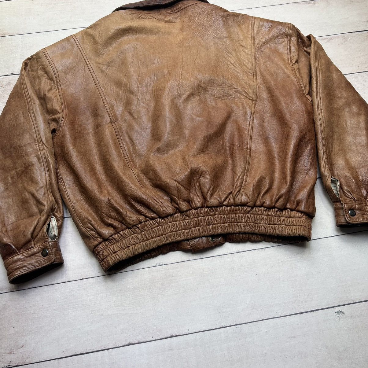 Vintage Vintage Leather Jacket Brown Real Genuine Cow Leather Size US XL / EU 56 / 4 - 8 Thumbnail