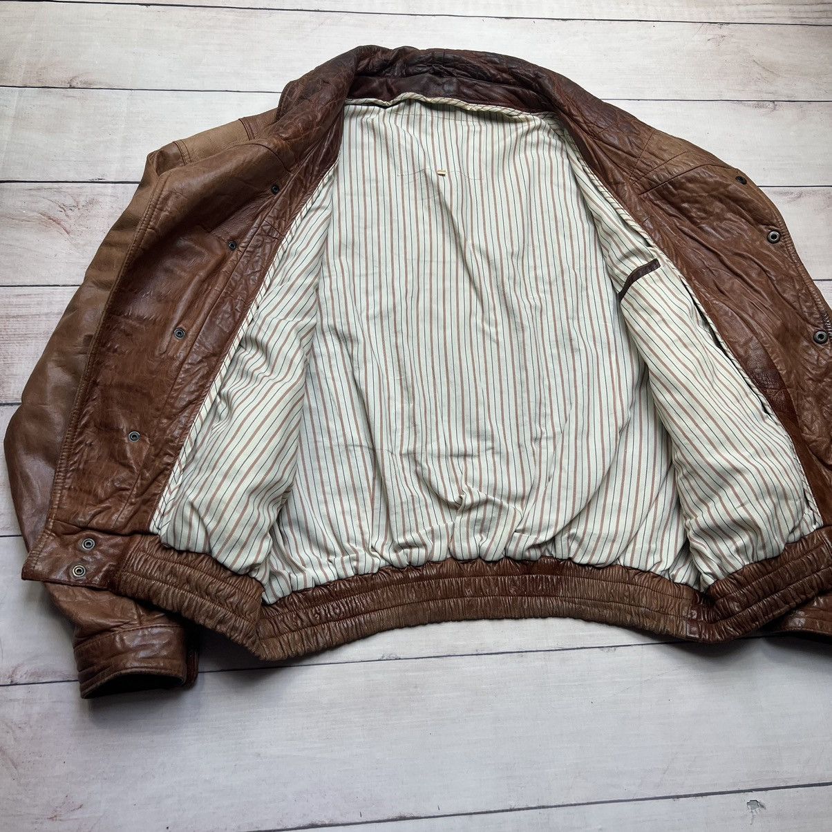 Vintage Vintage Leather Jacket Brown Real Genuine Cow Leather Size US XL / EU 56 / 4 - 5 Thumbnail