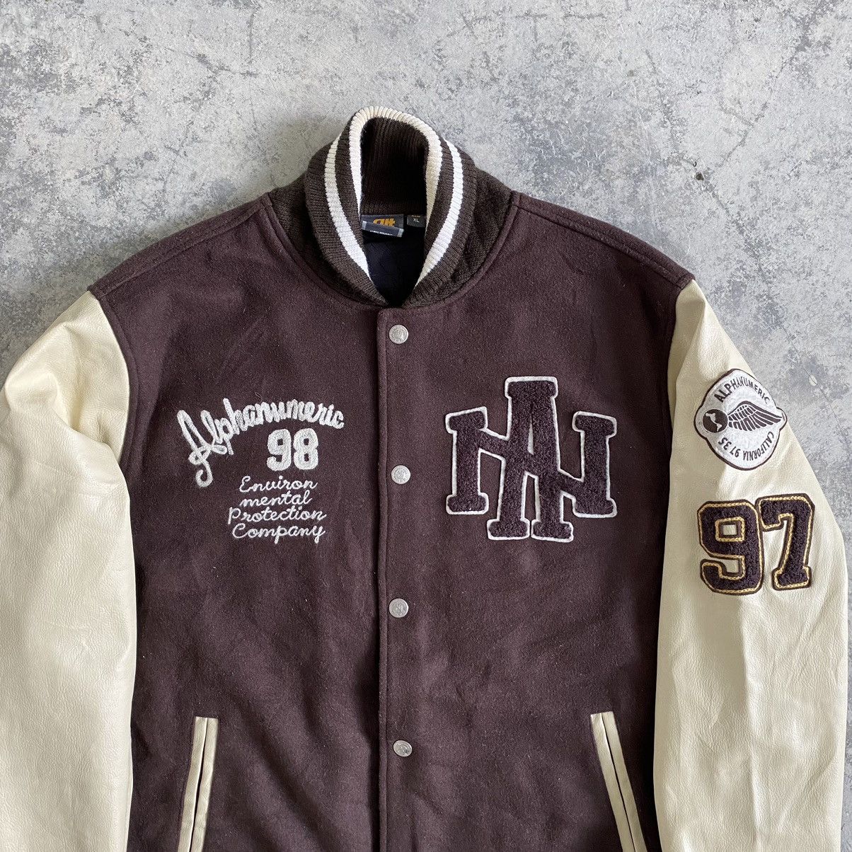 Alphanumeric Vintage Alpha Numeric Embroidered Letterman Varsity Jacket Size US XL / EU 56 / 4 - 4 Thumbnail