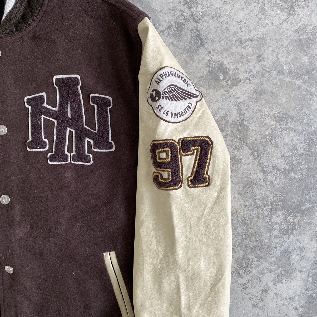 Alphanumeric Vintage Alpha Numeric Embroidered Letterman Varsity Jacket Size US XL / EU 56 / 4 - 5 Thumbnail
