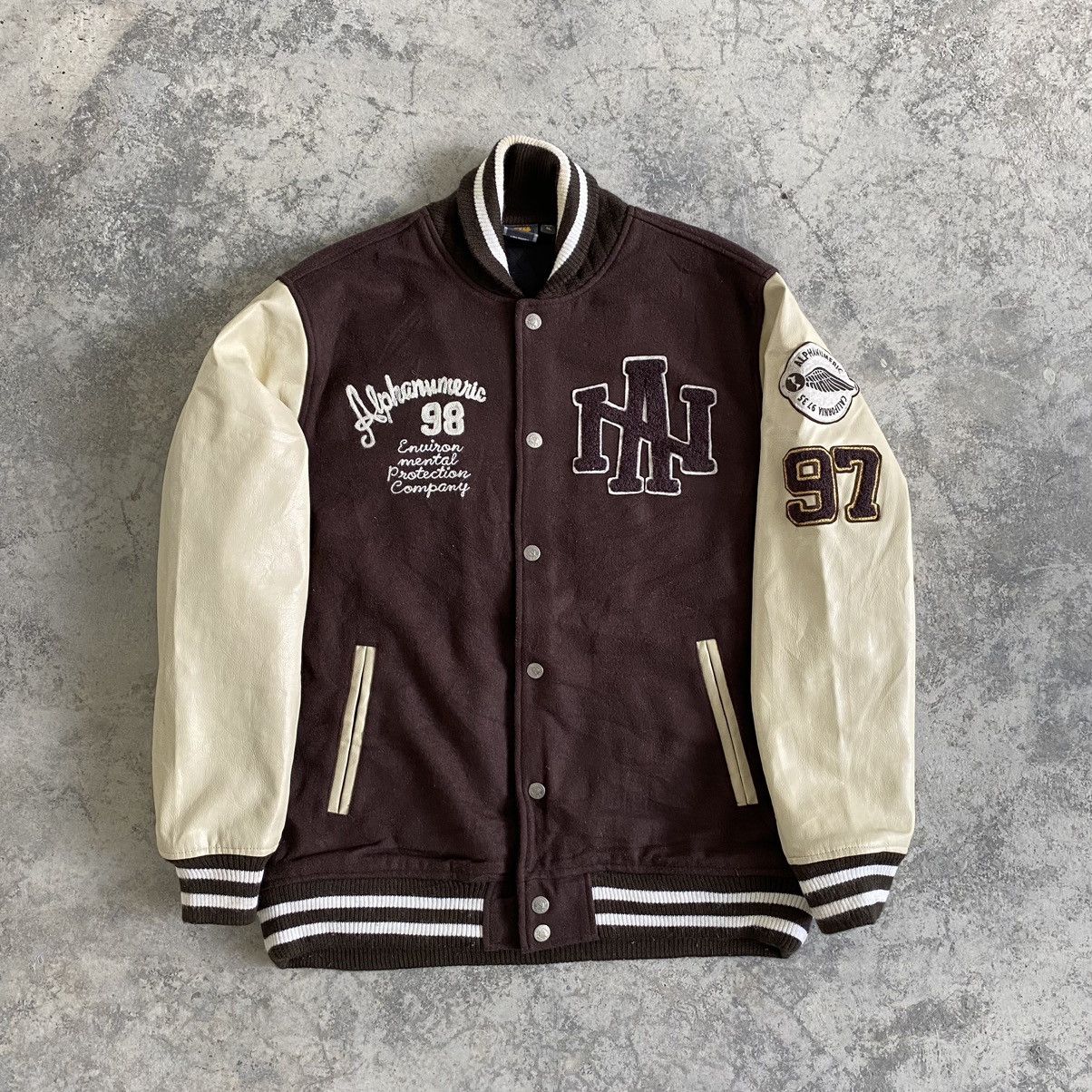 Alphanumeric Vintage Alpha Numeric Embroidered Letterman Varsity Jacket Size US XL / EU 56 / 4 - 2 Thumbnail