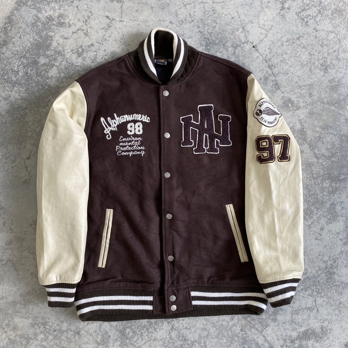 Alphanumeric Vintage Alpha Numeric Embroidered Letterman Varsity Jacket Size US XL / EU 56 / 4 - 3 Thumbnail
