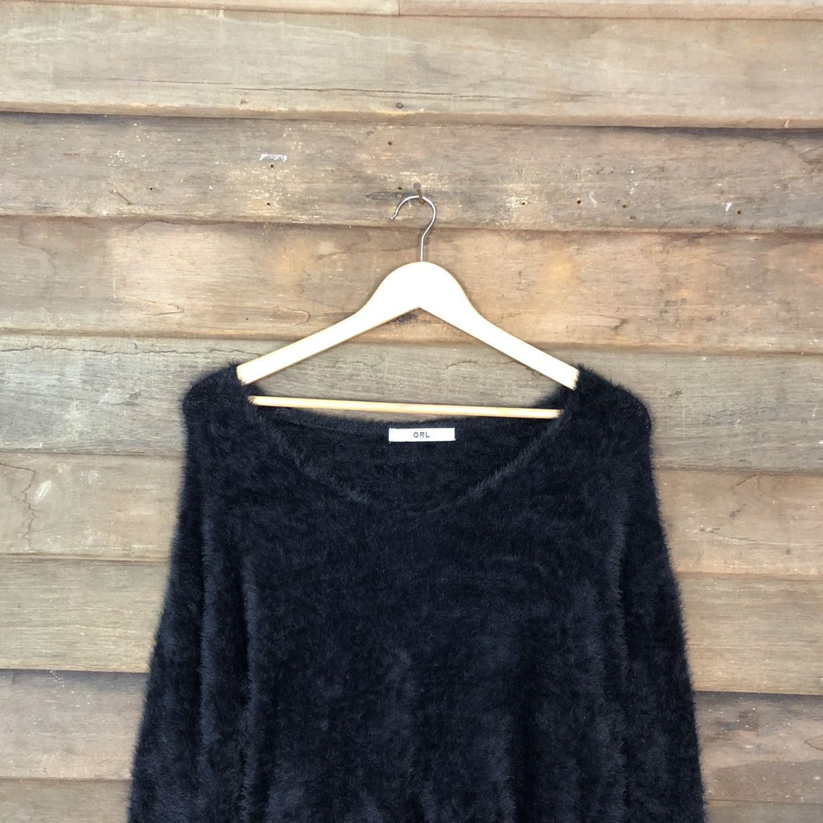 Homespun Knitwear DL GRL Black Mohair Shag Shaggy fur fleece Knitwear #c1100 Size M / US 6-8 / IT 42-44 - 2 Thumbnail