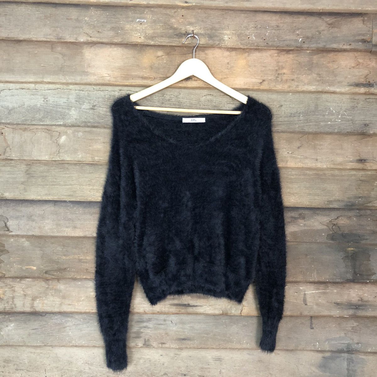 Homespun Knitwear DL GRL Black Mohair Shag Shaggy fur fleece Knitwear #c1100 Size M / US 6-8 / IT 42-44 - 3 Thumbnail