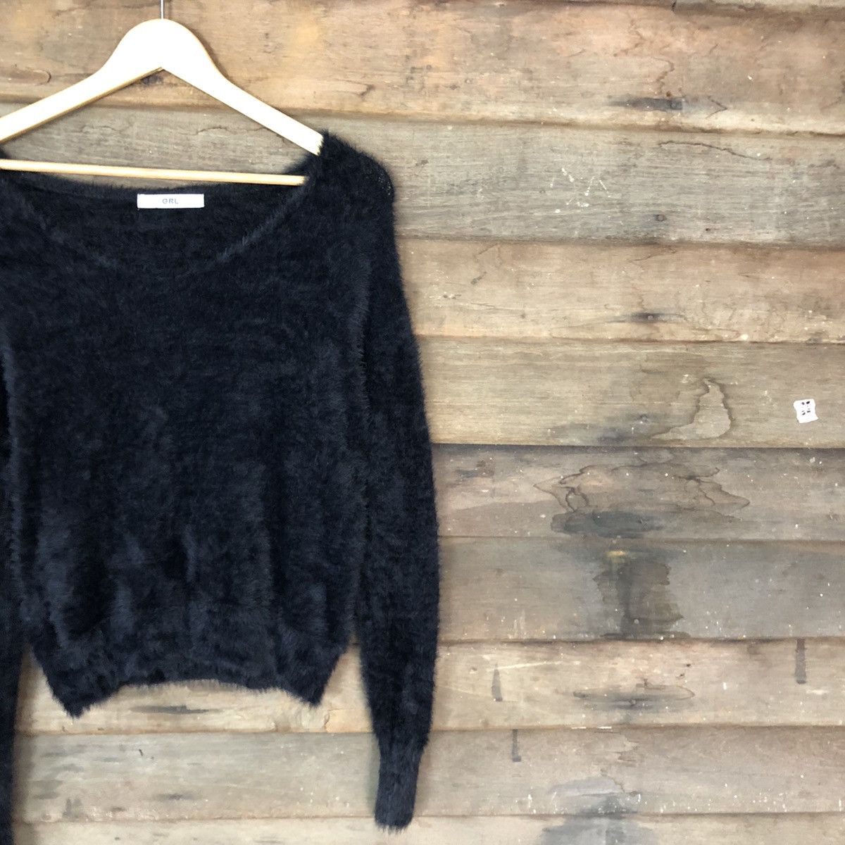 Homespun Knitwear DL GRL Black Mohair Shag Shaggy fur fleece Knitwear #c1100 Size M / US 6-8 / IT 42-44 - 5 Thumbnail