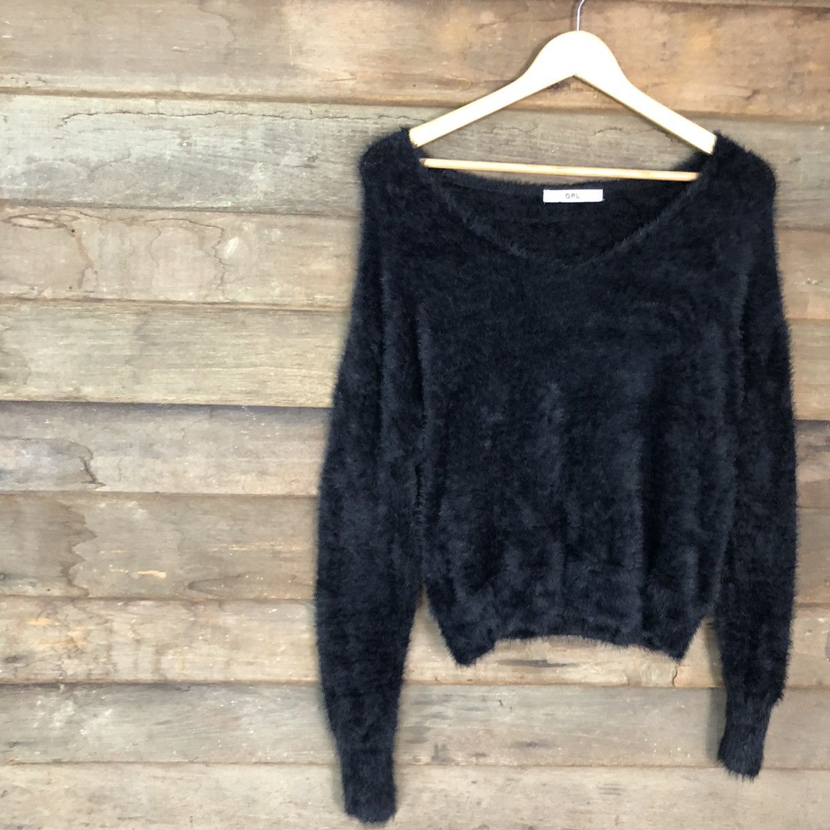 Homespun Knitwear DL GRL Black Mohair Shag Shaggy fur fleece Knitwear #c1100 Size M / US 6-8 / IT 42-44 - 7 Thumbnail