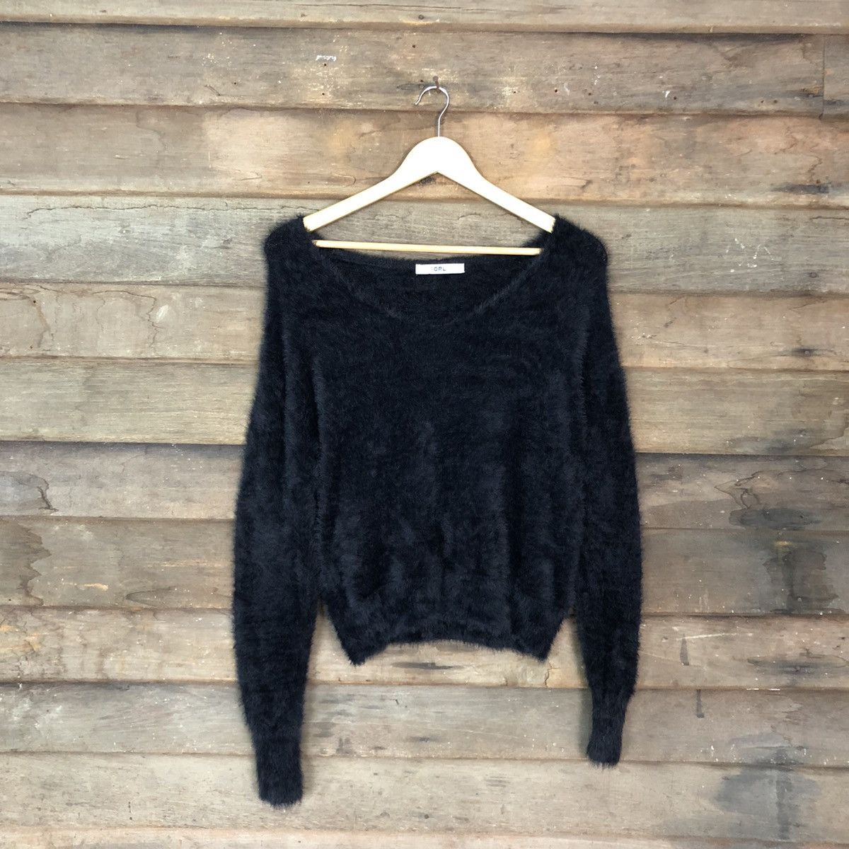 Homespun Knitwear DL GRL Black Mohair Shag Shaggy fur fleece Knitwear #c1100 Size M / US 6-8 / IT 42-44 - 1 Thumbnail