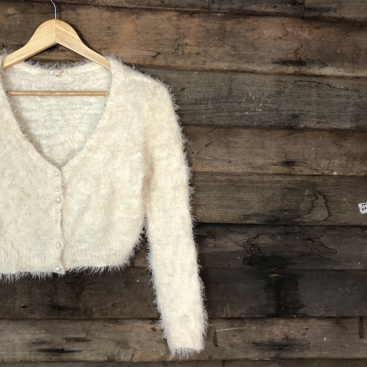 Homespun Knitwear DL Wallamania croptop Mohair Shag Shaggy Knitwear #c1091 Size S / US 4 / IT 40 - 5 Thumbnail
