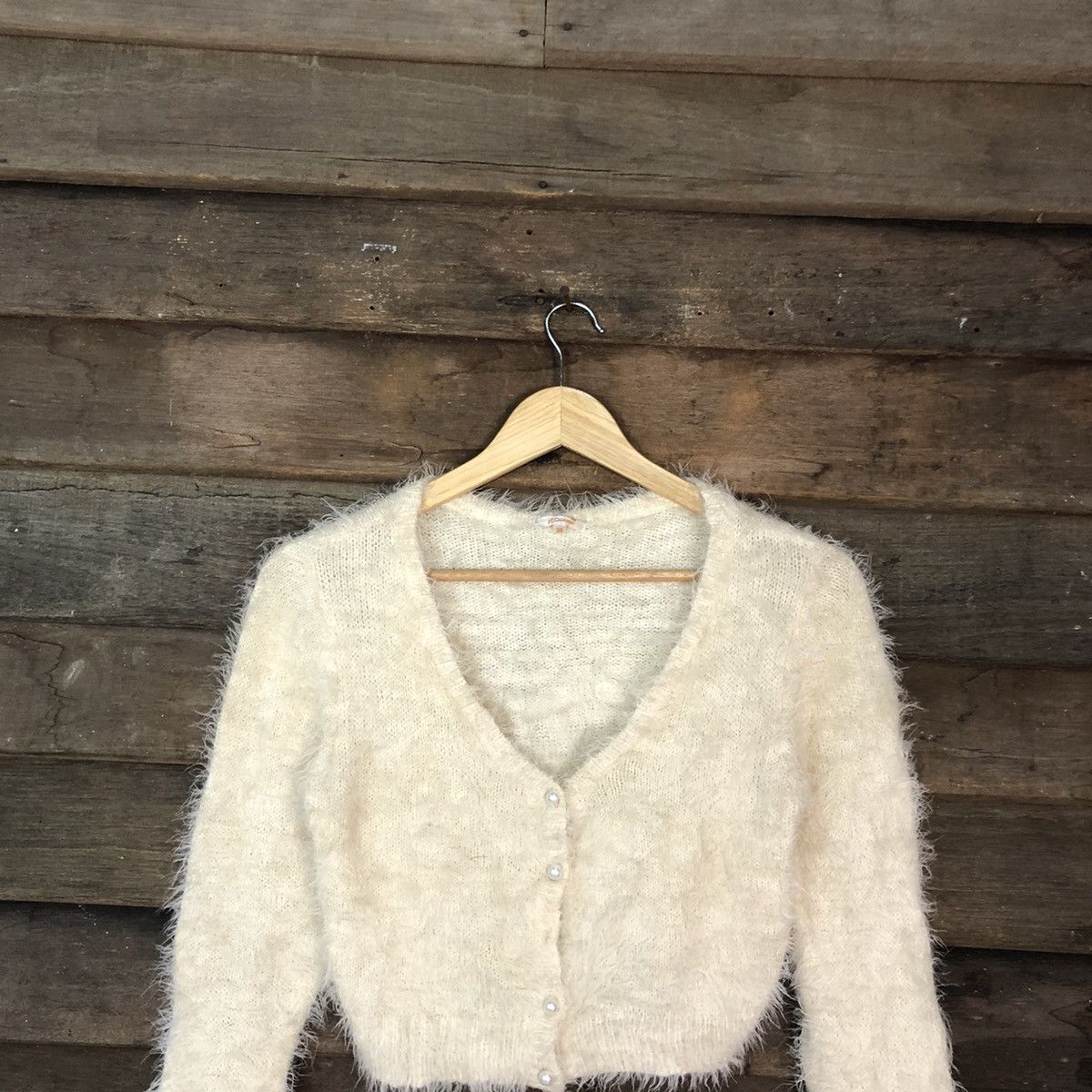 Homespun Knitwear DL Wallamania croptop Mohair Shag Shaggy Knitwear #c1091 Size S / US 4 / IT 40 - 9 Thumbnail
