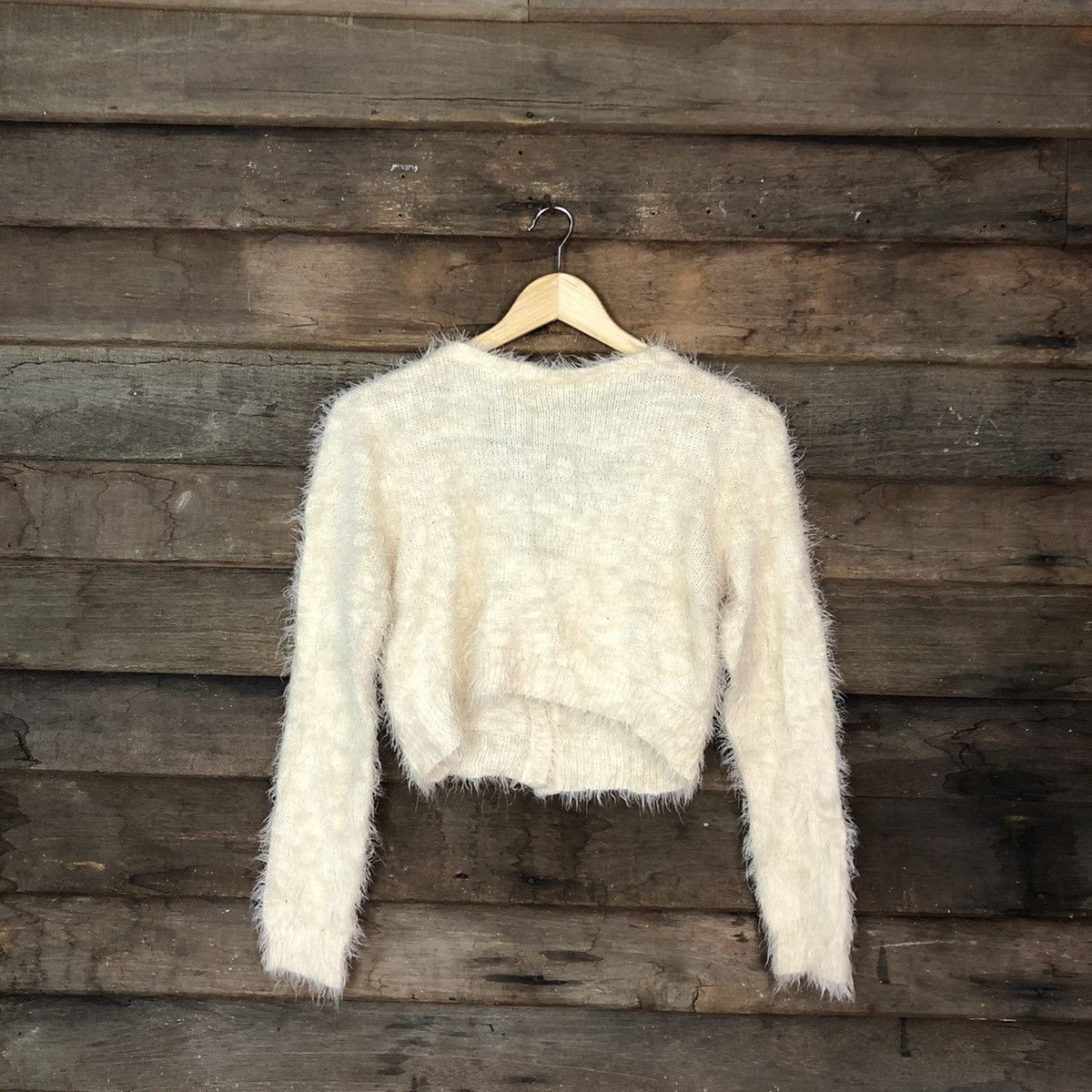 Homespun Knitwear DL Wallamania croptop Mohair Shag Shaggy Knitwear #c1091 Size S / US 4 / IT 40 - 11 Thumbnail