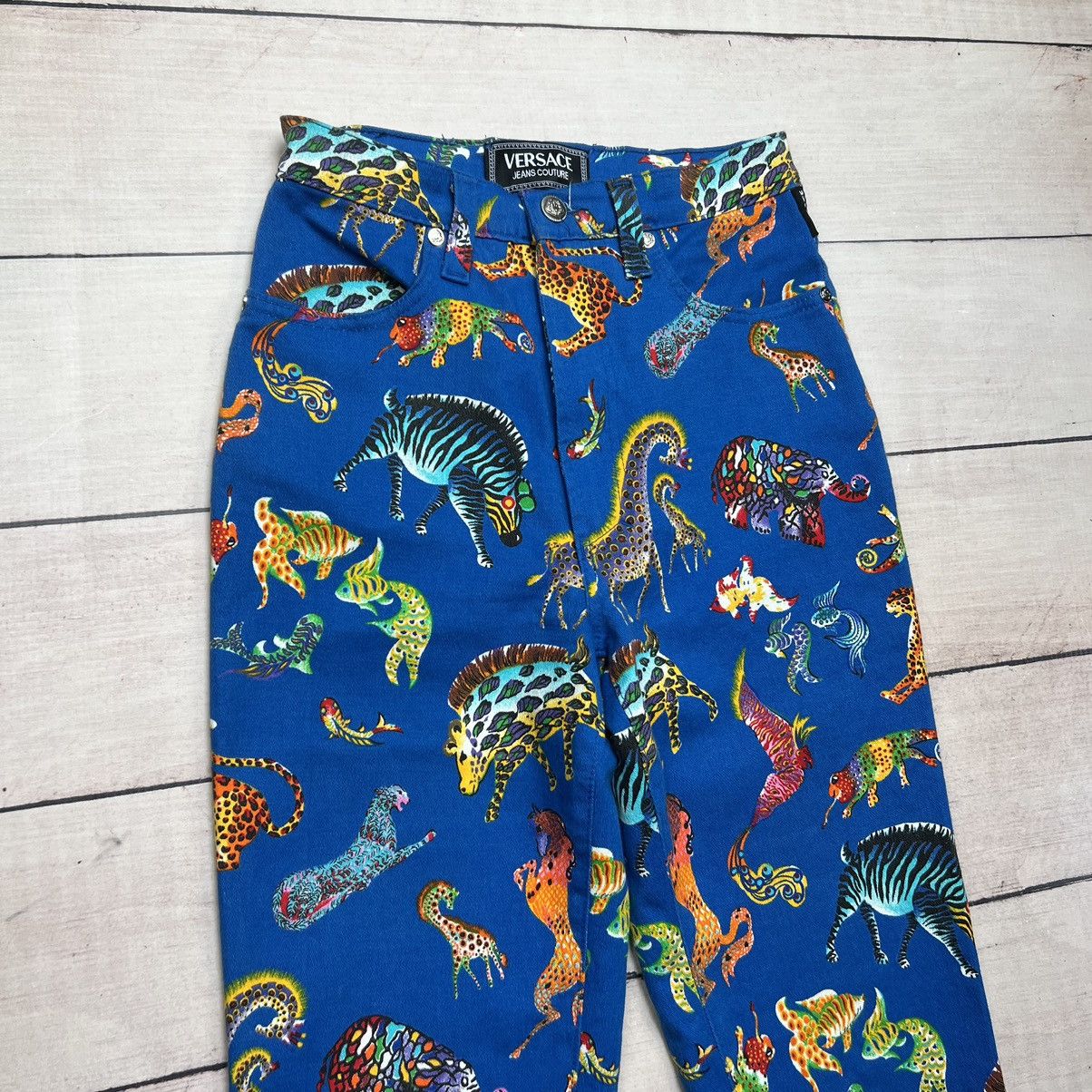 Versace Vintage Versace Jeans Animal Motif Fullprint Ladies Pants Size 29" - 3 Thumbnail