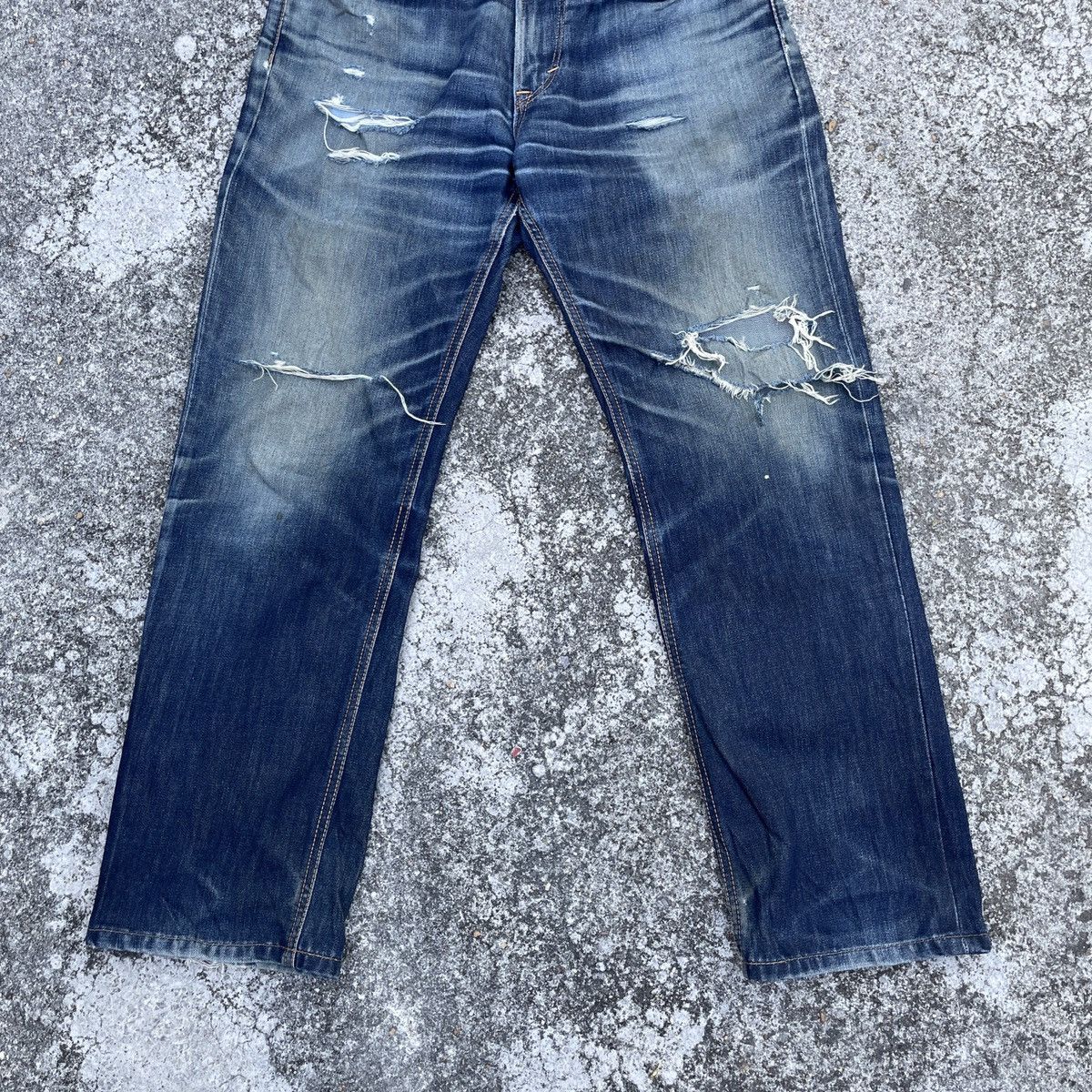 Edwin Vintage Edwin 505 Japan Distressed Denim Jeans Size US 33 - 4 Thumbnail