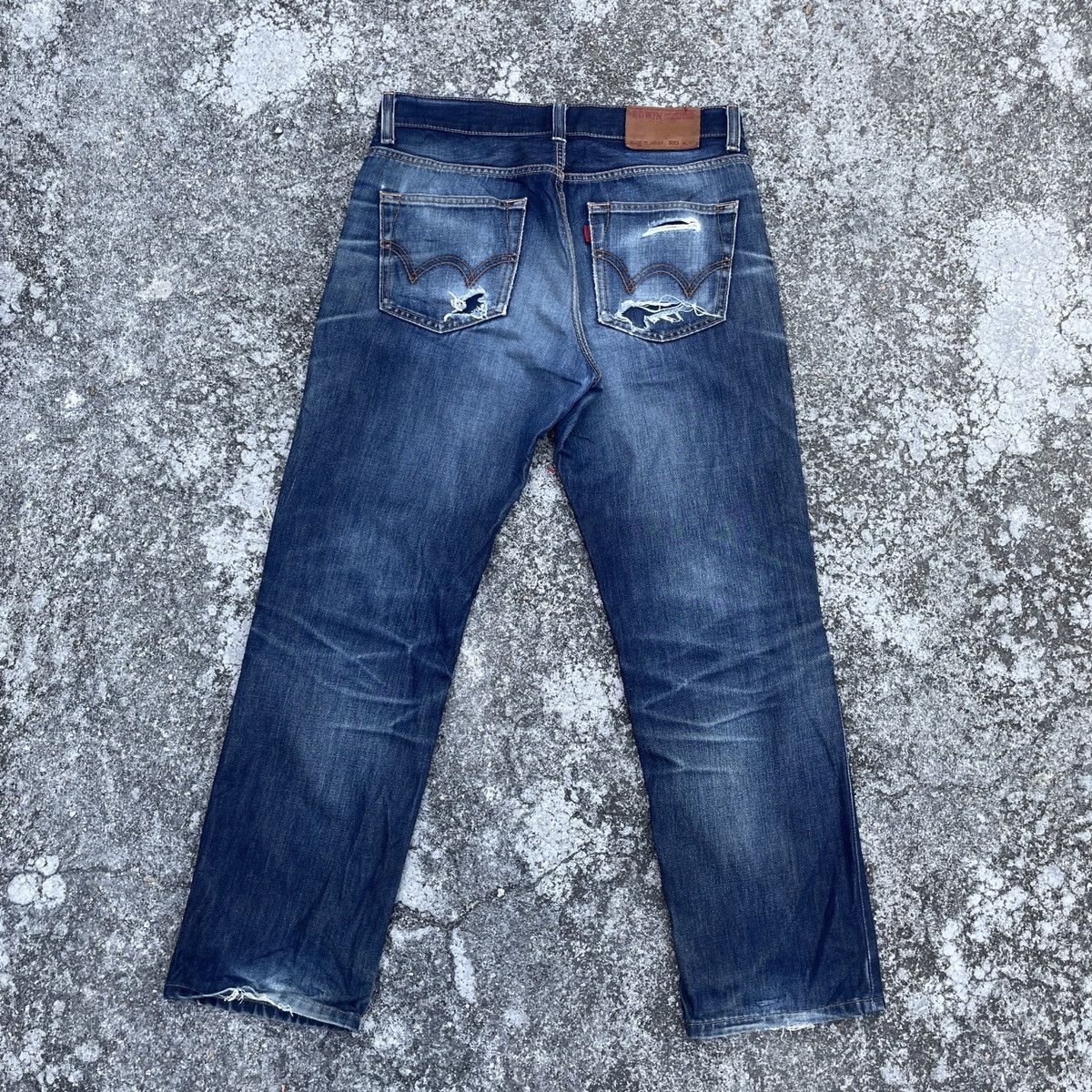 Edwin Vintage Edwin 505 Japan Distressed Denim Jeans Size US 33 - 7 Thumbnail