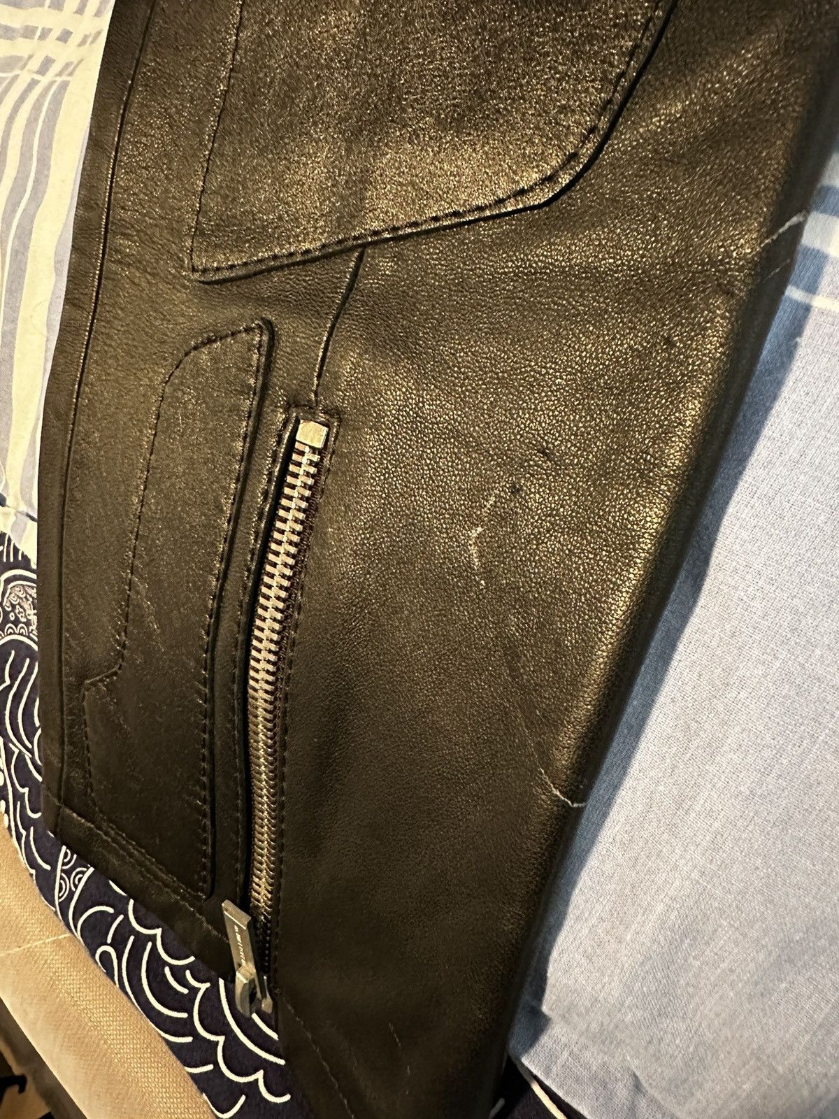 Heliot Emil Biker Leather pants Size 32" / US 10 / IT 46 - 7 Thumbnail