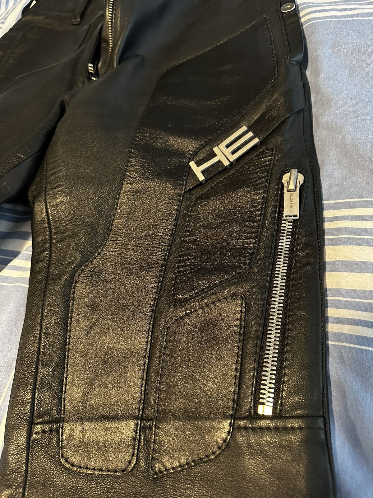 Heliot Emil Biker Leather pants Size 32" / US 10 / IT 46 - 5 Thumbnail