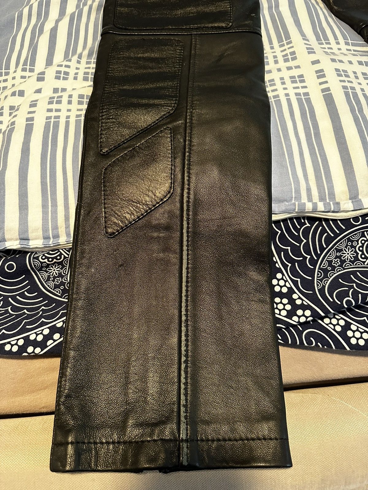 Heliot Emil Biker Leather pants Size 32" / US 10 / IT 46 - 6 Thumbnail
