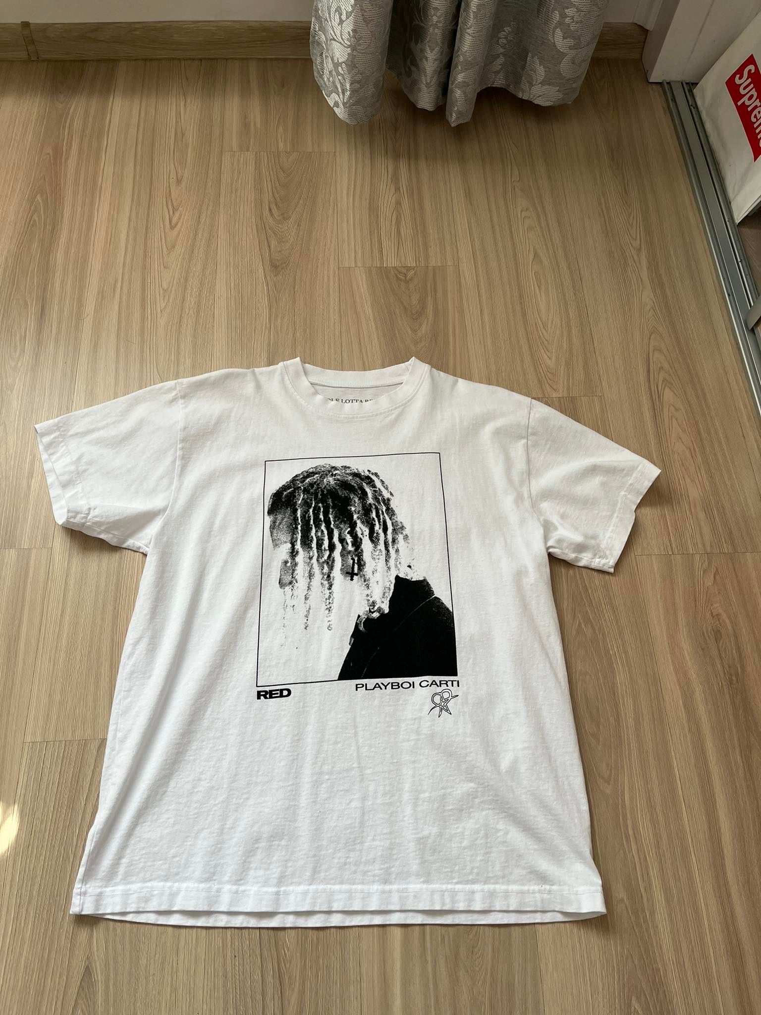 image of Playboi Carti Ecstasy Of The Vampires Tee in White, Men's (Size Large)