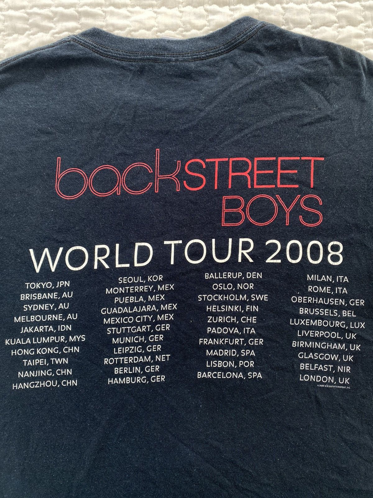 Band Tees Backstreets Boy World Tour 2008 Tee Size US S / EU 44-46 / 1 - 5 Thumbnail