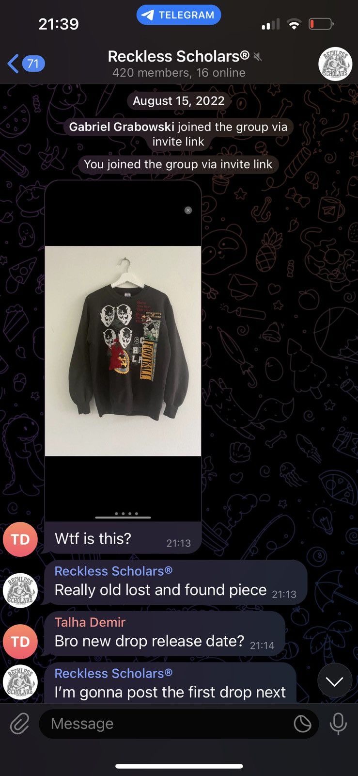 Reckless Scholars × Vintage Reckless scholars - Lost and found sweatshirt Size US M / EU 48-50 / 2 - 7 Thumbnail
