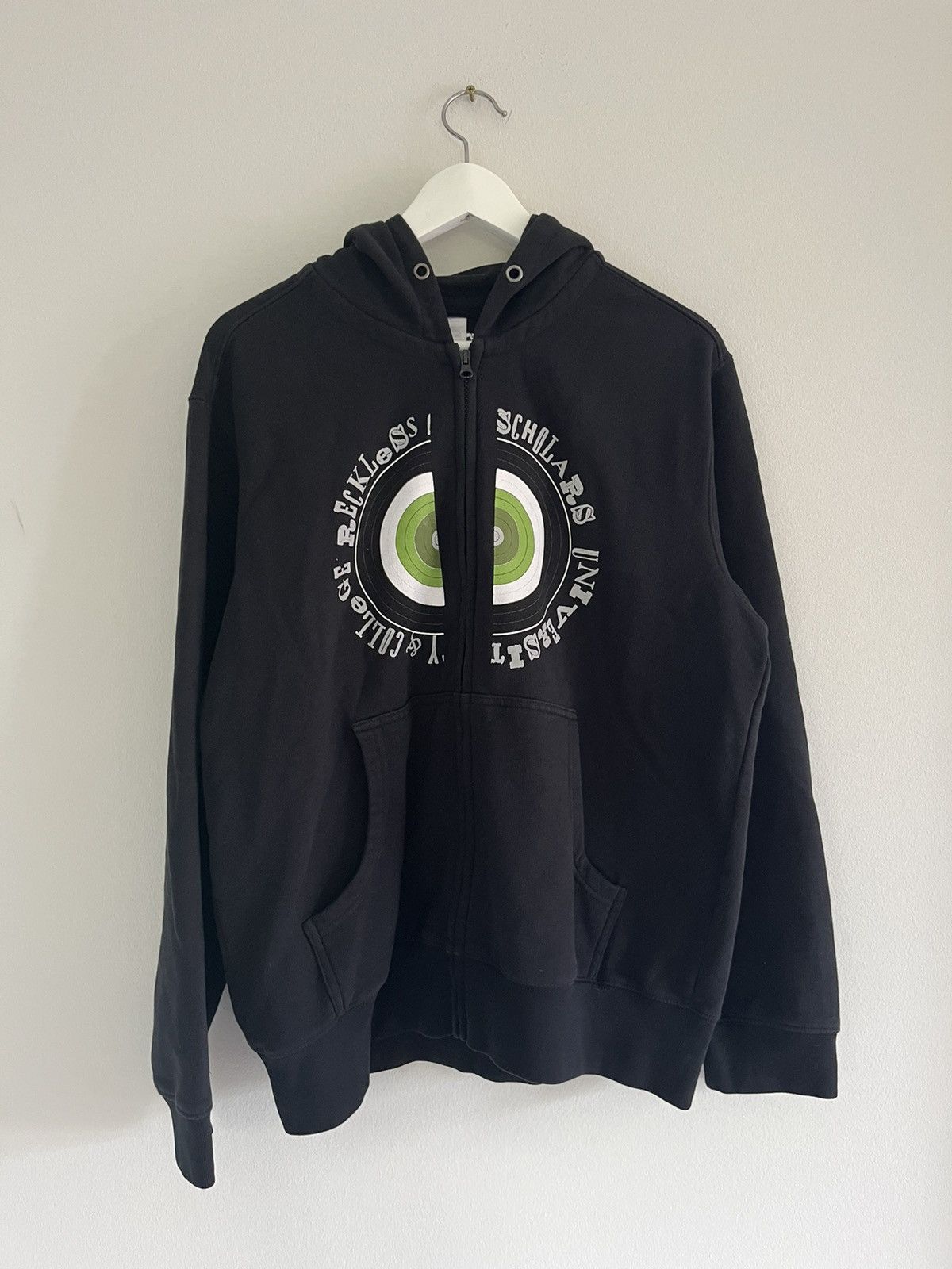 image of Elykong Reckless Scholars - Unreleased Zip-Up Hoodie in Black, Men's (Size Medium)