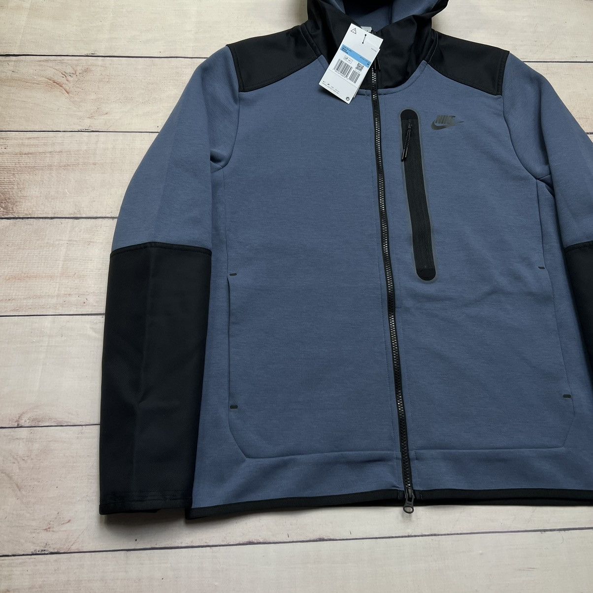 Nike Nike Tech Fleece Navy Black Zip Up Hoodie Size US M / EU 48-50 / 2 - 2 Thumbnail