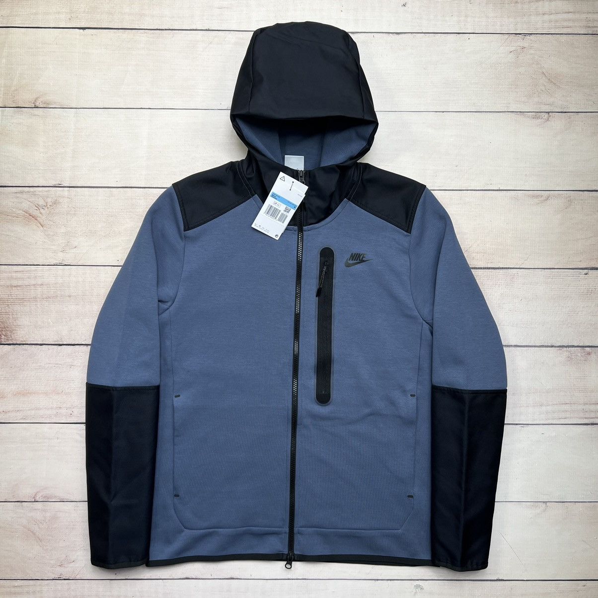 image of Nike Tech Fleece Navy Black Zip Up Hoodie, Men's (Size Medium)