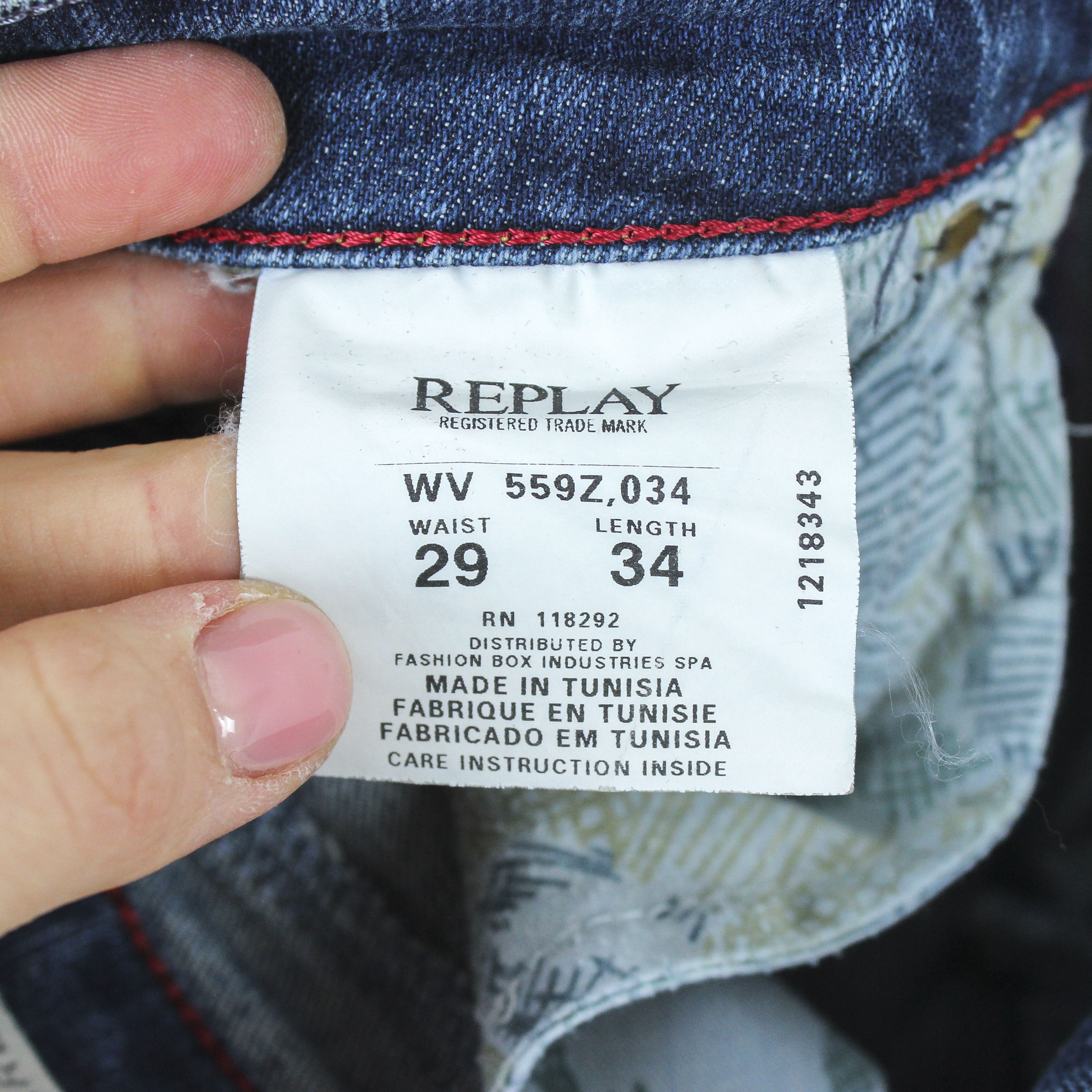 Replay PEARL Women W29 L34 Slim Straight Jeans Denim Pants Trousers Size 29" - 6 Thumbnail