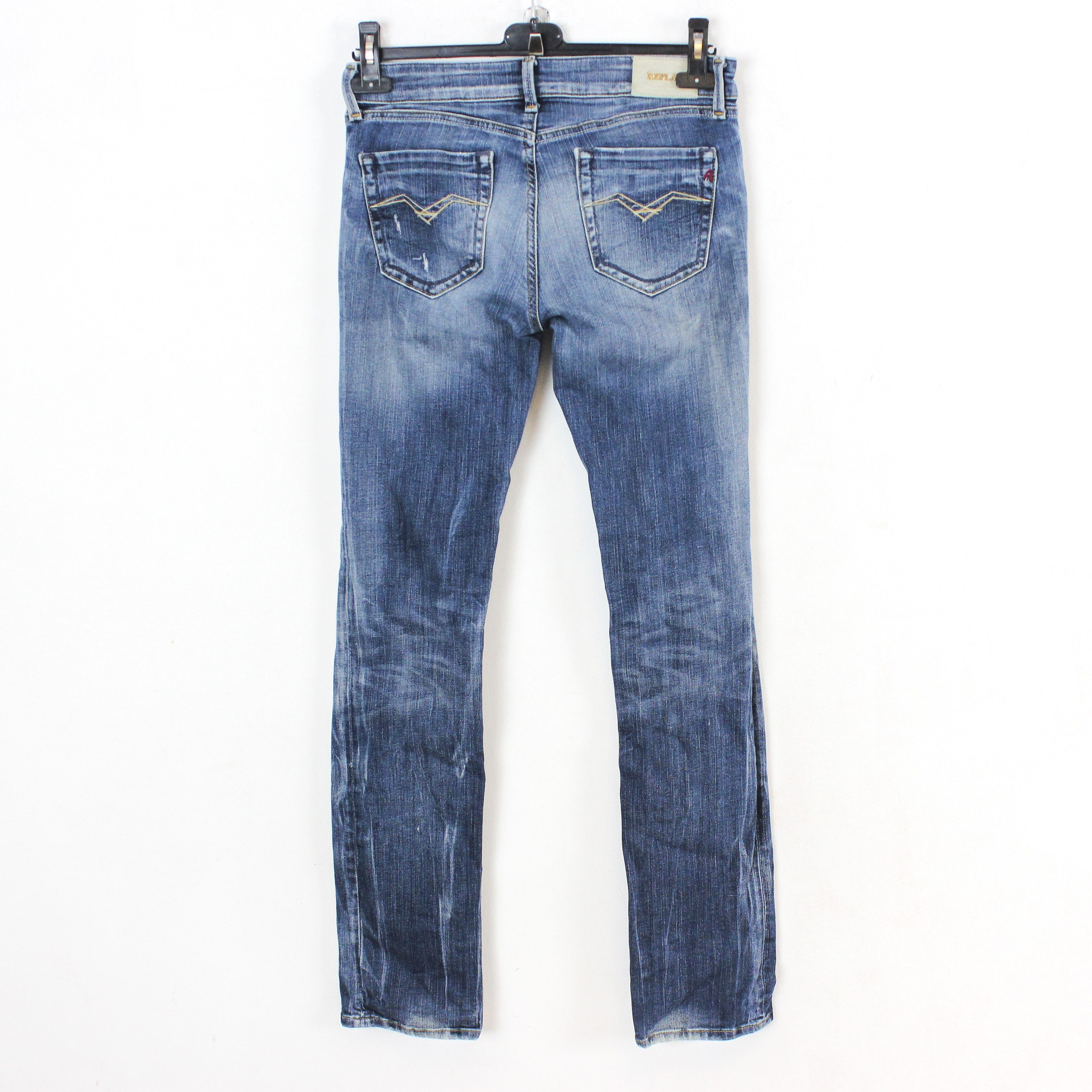 Replay PEARL Women W29 L34 Slim Straight Jeans Denim Pants Trousers Size 29" - 2 Thumbnail