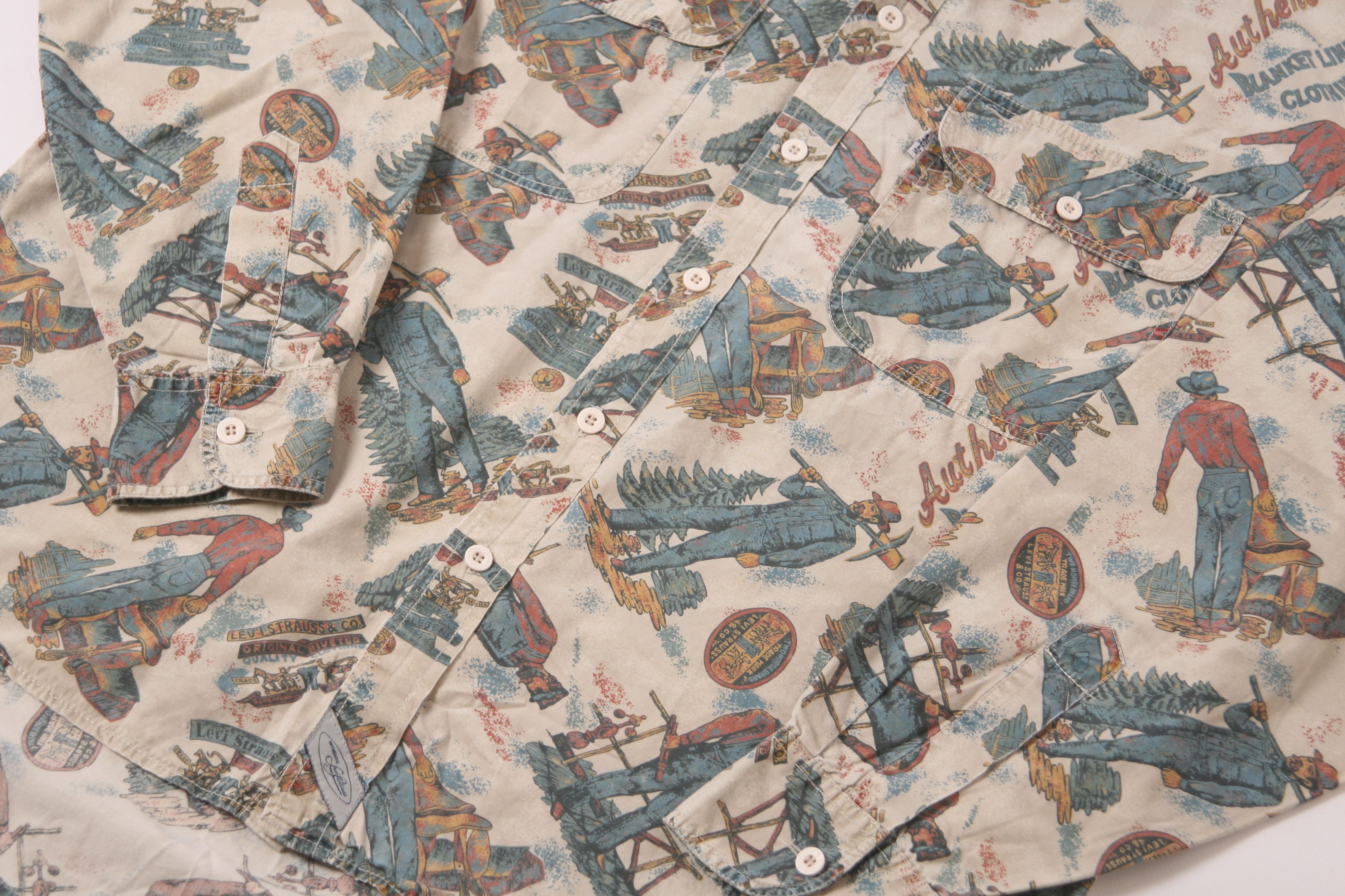 Levi's Levi's Very Rare Cowboys All Over Printed 70s Shirt Size US L / EU 52-54 / 3 - 5 Thumbnail