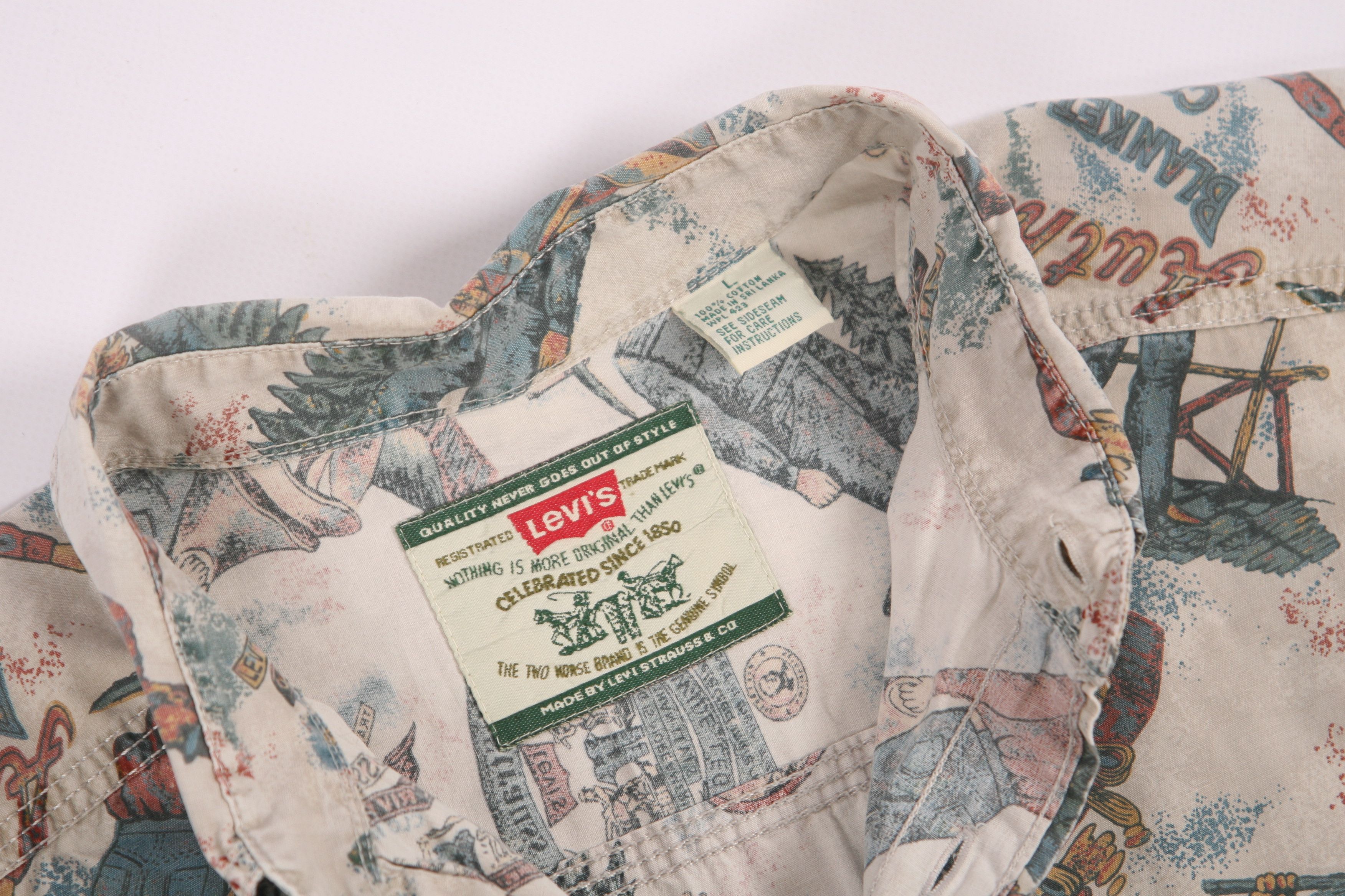 Levi's Levi's Very Rare Cowboys All Over Printed 70s Shirt Size US L / EU 52-54 / 3 - 3 Thumbnail