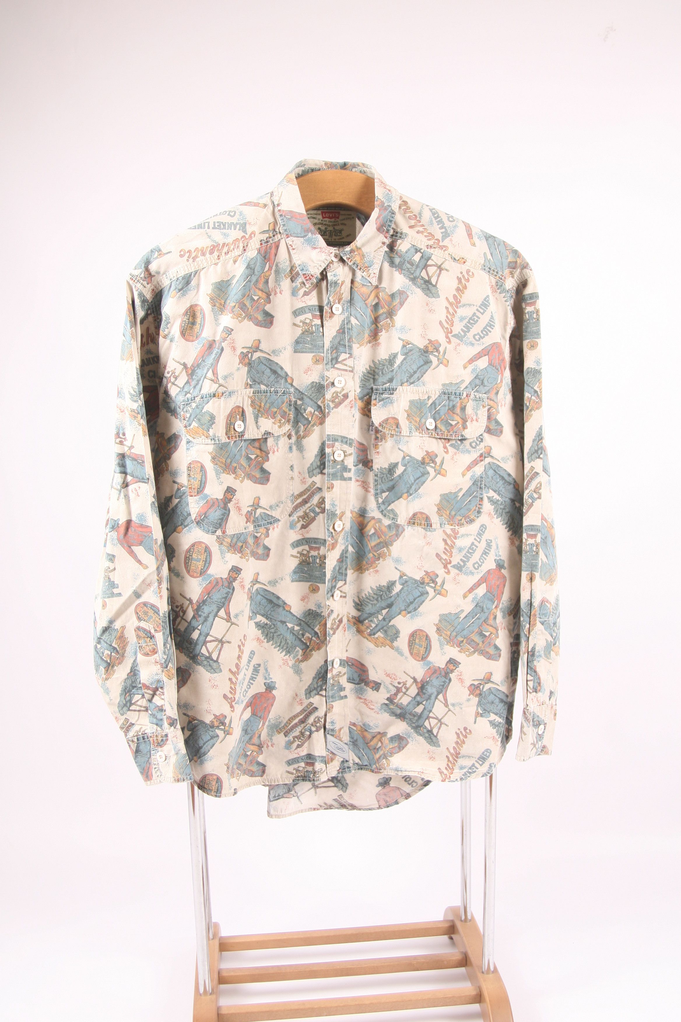 Levi's Levi's Very Rare Cowboys All Over Printed 70s Shirt Size US L / EU 52-54 / 3 - 9 Thumbnail