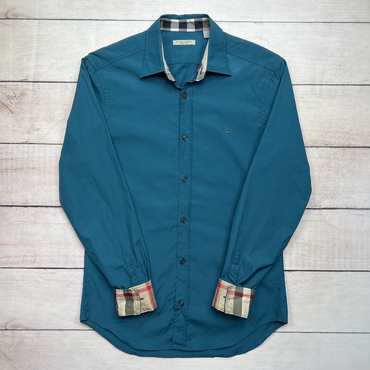 Burberry Burberry Burberrys Blue Navy Check Checkered Cuffs Size US S / EU 44-46 / 1 - 1 Thumbnail