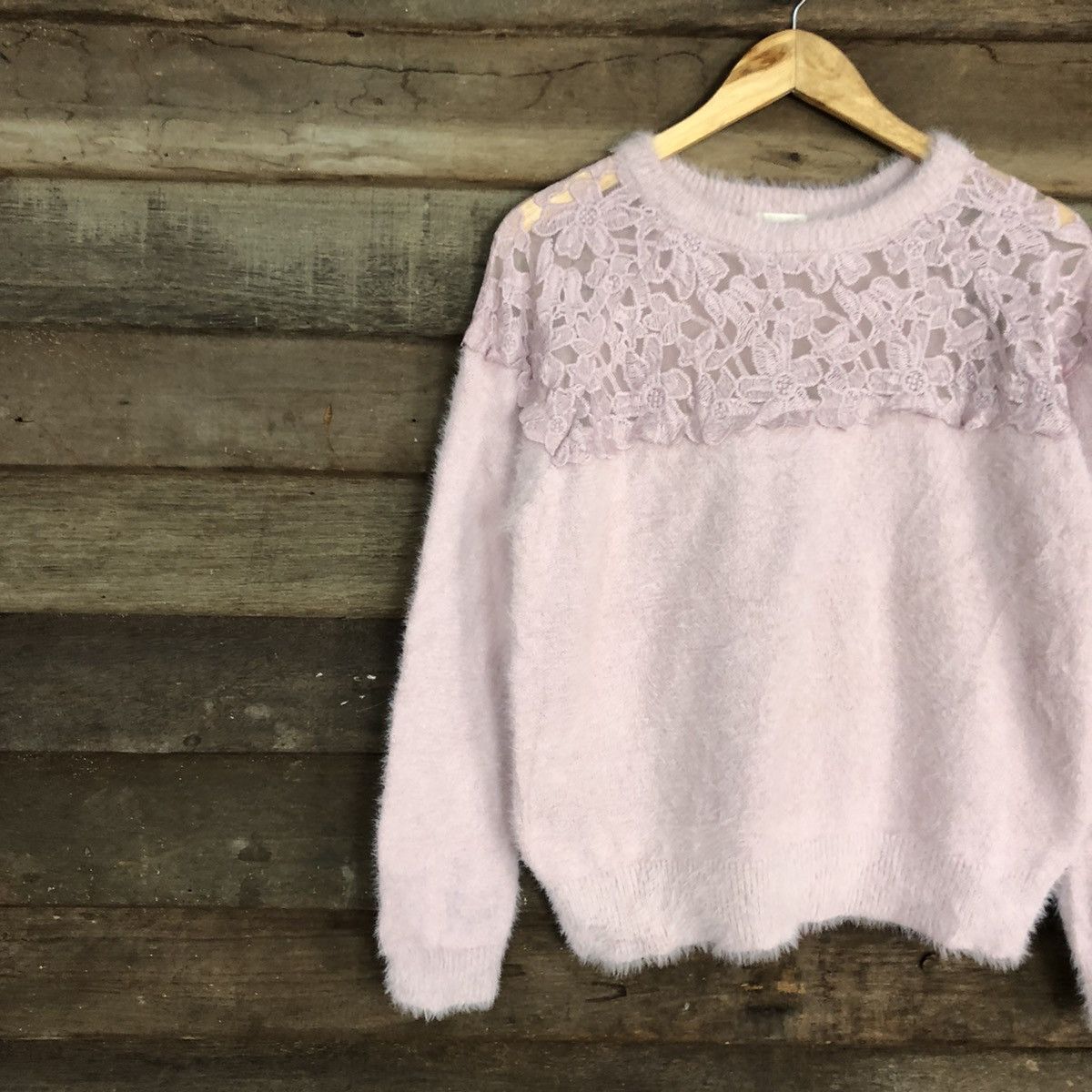 Homespun Knitwear DLL GU Japan Mohair Shag Shaggy sexy fleece Knitwear #c1092 Size L / US 10 / IT 46 - 7 Thumbnail