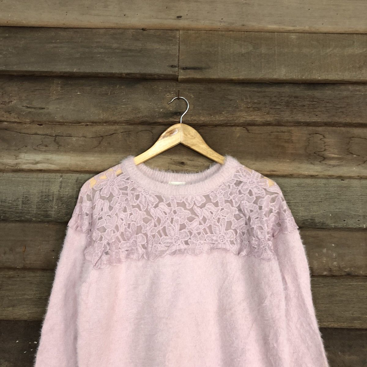 Homespun Knitwear DLL GU Japan Mohair Shag Shaggy sexy fleece Knitwear #c1092 Size L / US 10 / IT 46 - 2 Thumbnail