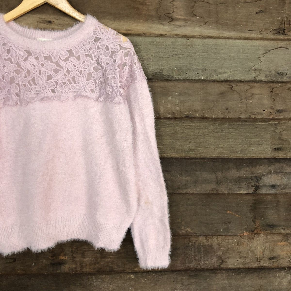 Homespun Knitwear DLL GU Japan Mohair Shag Shaggy sexy fleece Knitwear #c1092 Size L / US 10 / IT 46 - 5 Thumbnail