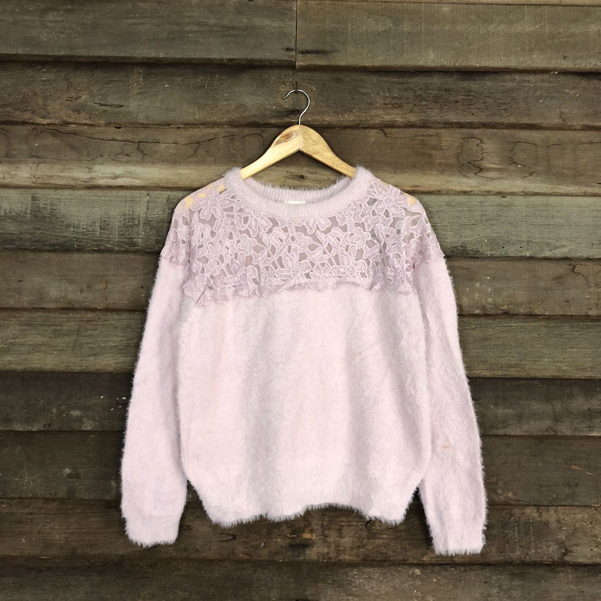 Homespun Knitwear DLL GU Japan Mohair Shag Shaggy sexy fleece Knitwear #c1092 Size L / US 10 / IT 46 - 1 Thumbnail