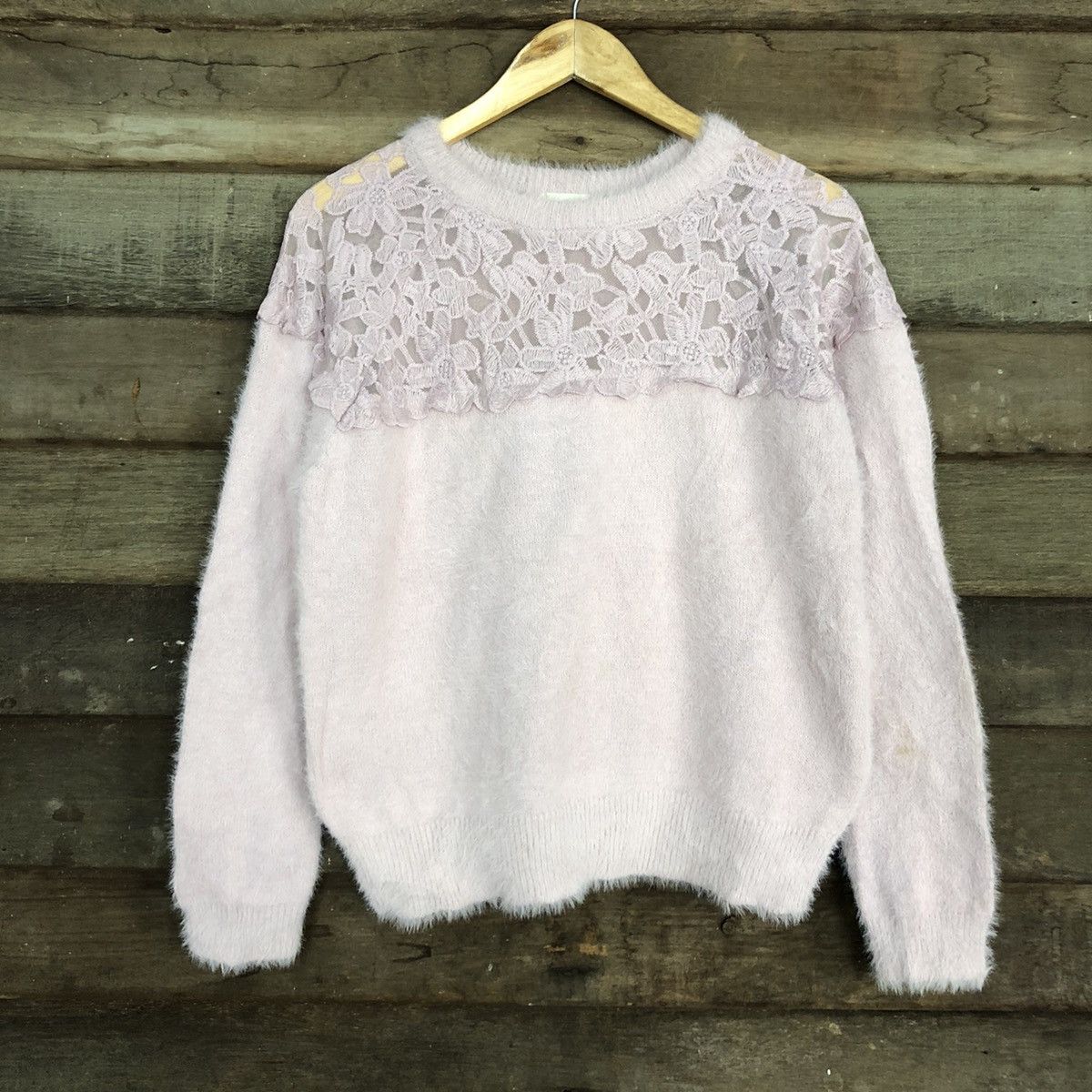 Homespun Knitwear DLL GU Japan Mohair Shag Shaggy sexy fleece Knitwear #c1092 Size L / US 10 / IT 46 - 8 Thumbnail