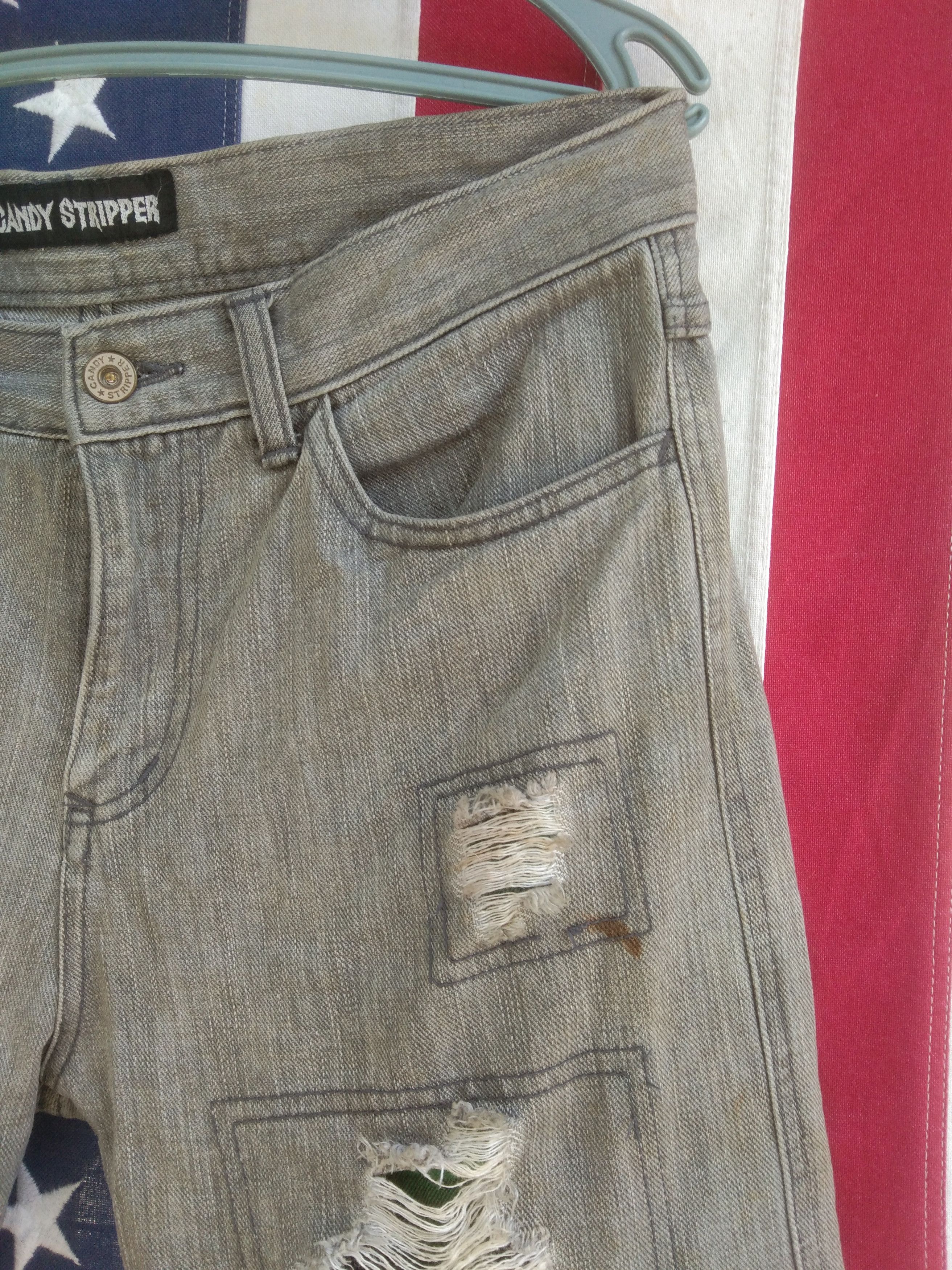 Designer × Japanese Brand 🔥 RARE 🔥CANDY STRIPPER DISTRESSED DENIM Size US 32 / EU 48 - 7 Thumbnail