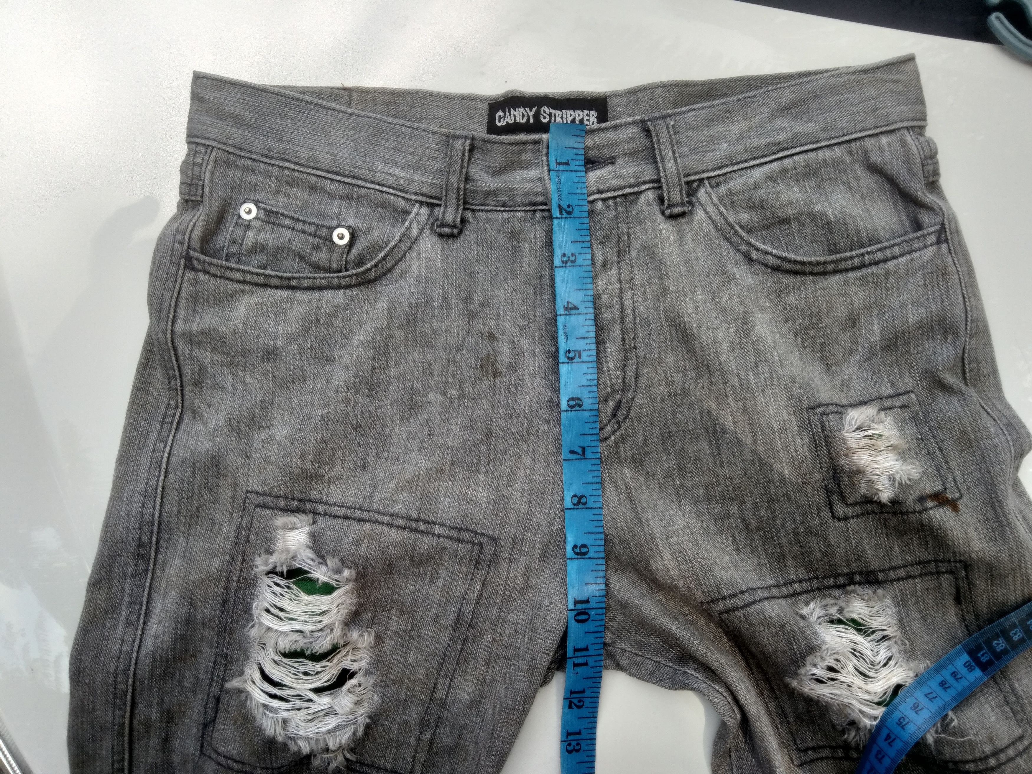 Designer × Japanese Brand 🔥 RARE 🔥CANDY STRIPPER DISTRESSED DENIM Size US 32 / EU 48 - 19 Thumbnail